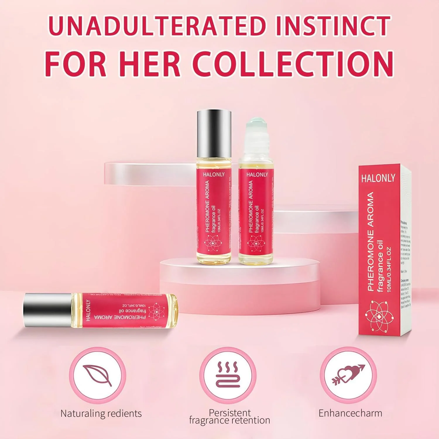 عطر فرمونی رولی زنانه Halonly، عطر رولی، عطر مسافرتی، عطر پاکیزه، روغن ضروری با فرمولاسیون فرمونی ماندگار - 10 میلی لیتر