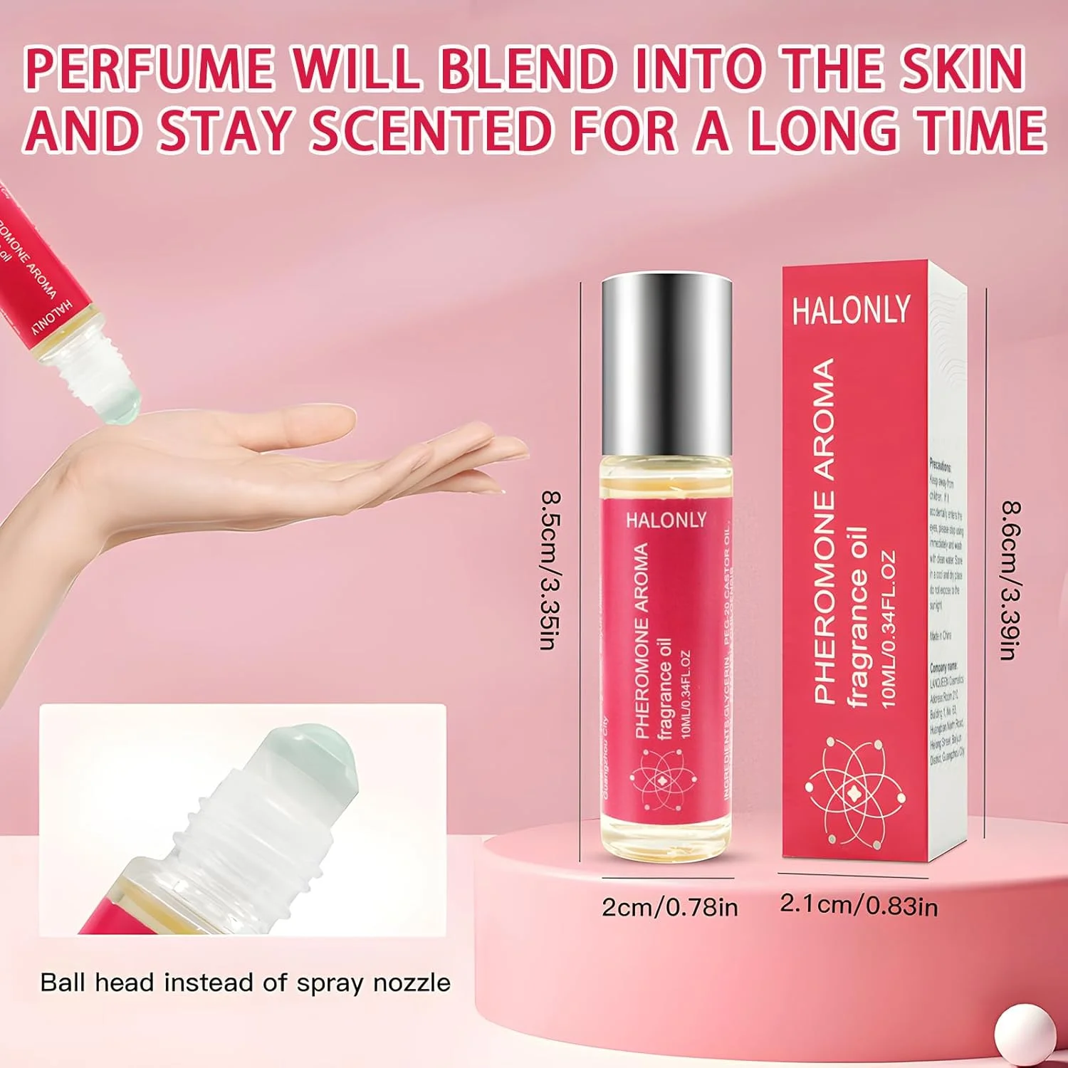 عطر فرمونی رولی زنانه Halonly، عطر رولی، عطر مسافرتی، عطر پاکیزه، روغن ضروری با فرمولاسیون فرمونی ماندگار - 10 میلی لیتر