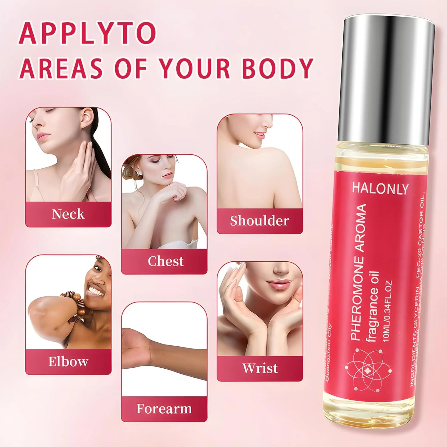 عطر فرمونی رولی زنانه Halonly، عطر رولی، عطر مسافرتی، عطر پاکیزه، روغن ضروری با فرمولاسیون فرمونی ماندگار - 10 میلی لیتر