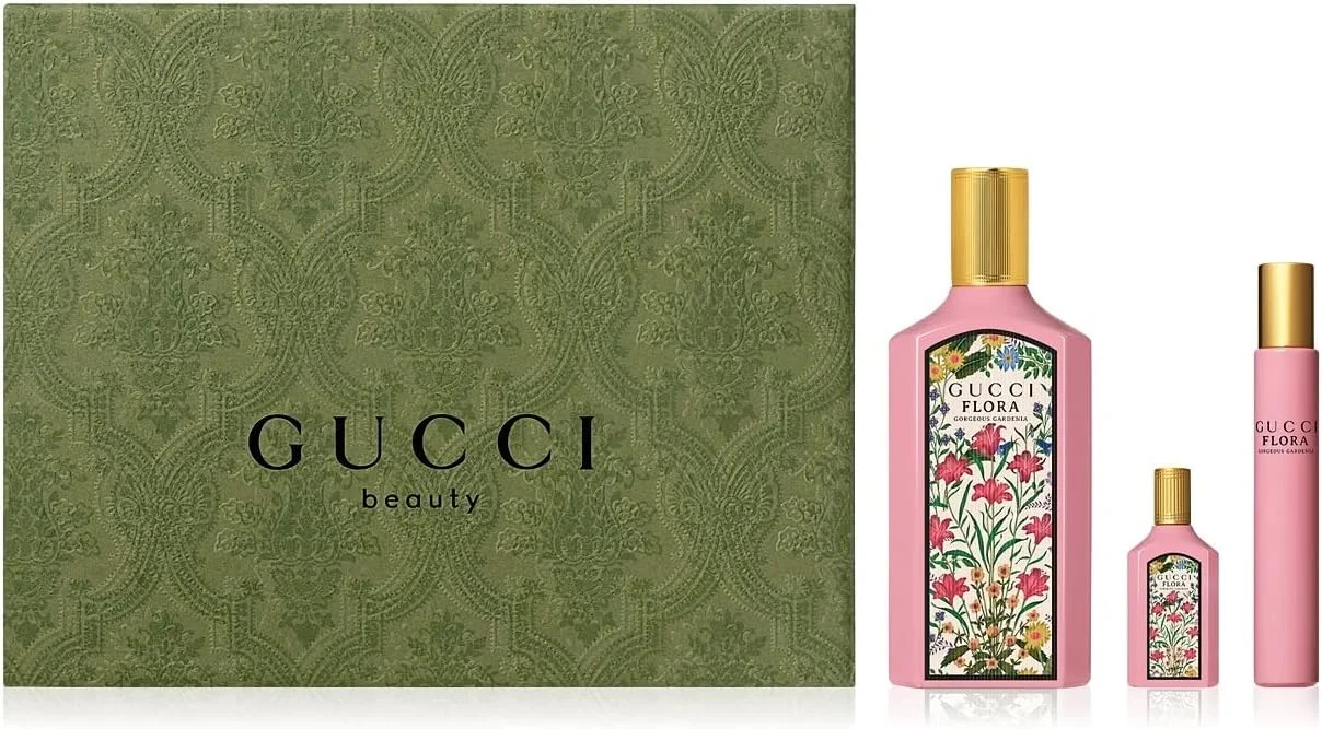 ست ادکلن زنانه Gucci Flora Gorgeous Gardenia (ادو پرفیوم 100 میلی لیتر + ادو پرفیوم مینی 5 میلی لیتر + ادو پرفیوم 7.4 میلی لیتر)