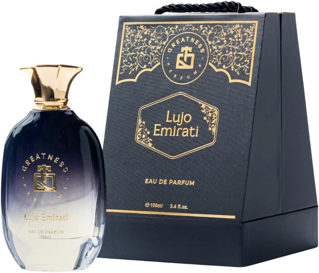 ادکلن یونیسکس Greatness Lujo Emirati Eau de Parfum - عطر مردانه و زنانه - رایحه لوکس ماندگار با اسطوخودوس تازه، نعناع، وانیل ملایم، بنزوئین و نت های عمیق عسل - 100 میلی لیتر