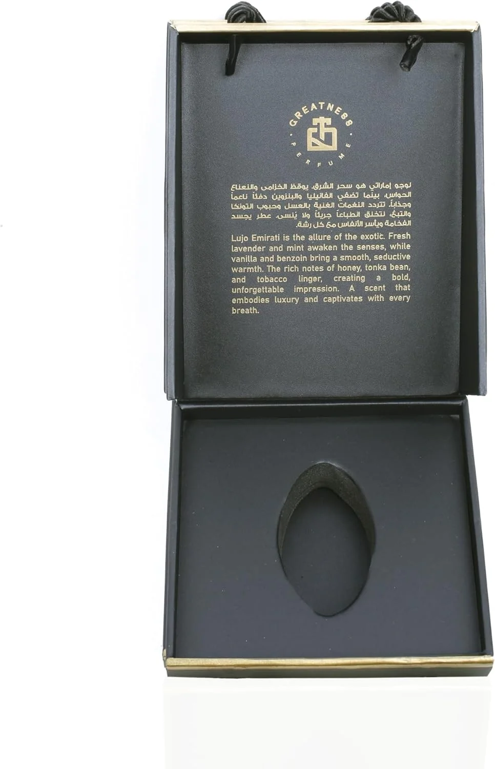 ادکلن یونیسکس Greatness Lujo Emirati Eau de Parfum - عطر مردانه و زنانه - رایحه لوکس ماندگار با اسطوخودوس تازه، نعناع، وانیل ملایم، بنزوئین و نت های عمیق عسل - 100 میلی لیتر ادکلن یونیسکس Greatness Lujo Emirati Eau de Parfum - عطر مردانه و زنانه - رایحه لوکس ماندگار با اسطوخودوس تازه، نعناع، وانیل ملایم، بنزوئین و نت های عمیق عسل - 100 میلی لیتر