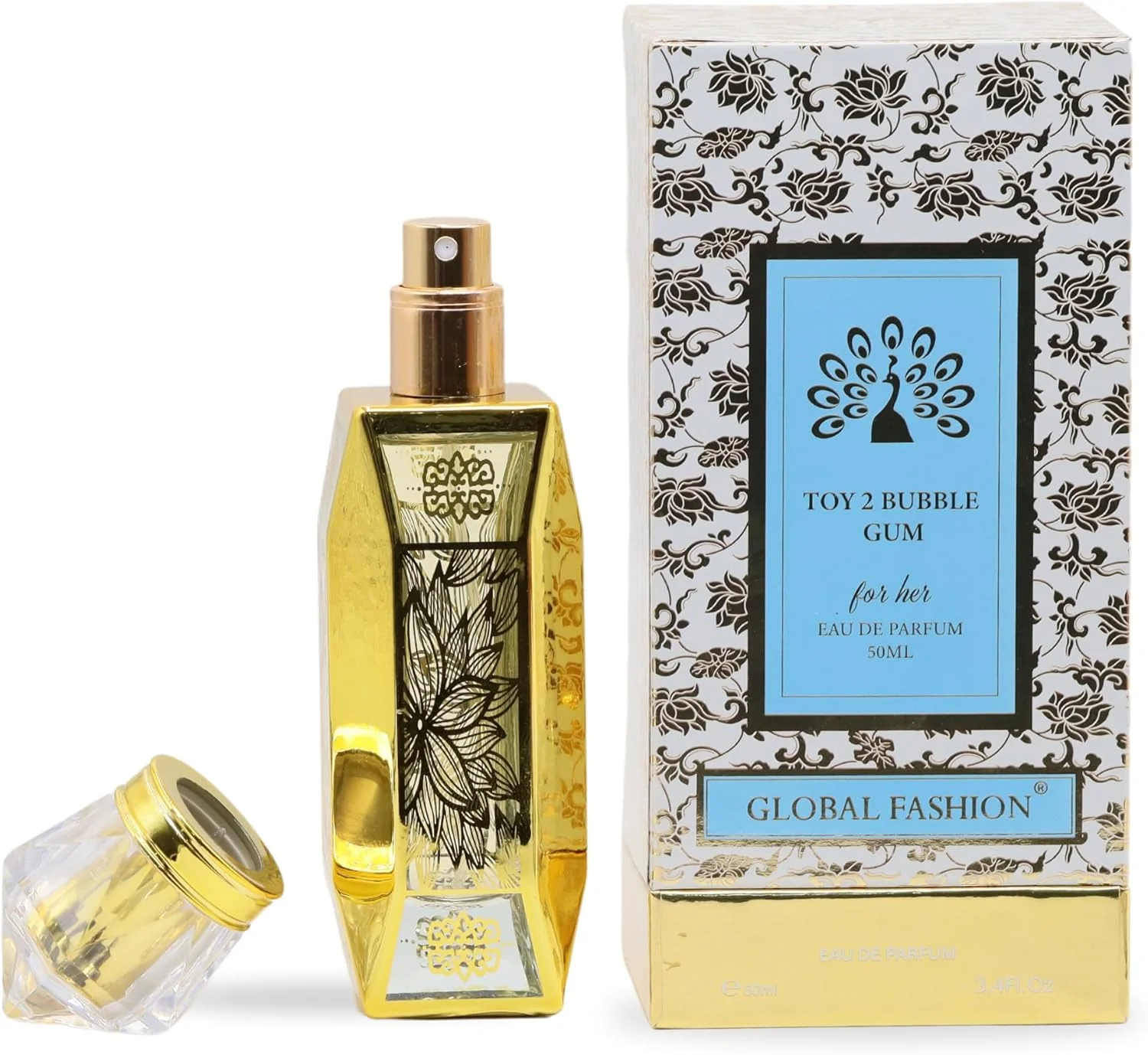 ادو پرفیوم زنانه گلوبال فشن مدل Elegant Bloom حجم 50 میلی لیتر - رایحه گلی و شرقی، ماندگاری بالا، عطر روزانه، عطر 50 میلی لیتری EDP، هدیه ای مناسب برای خانم ها، ایده آل برای تمام مناسبت ها (Toy 2 Bubble Gum)