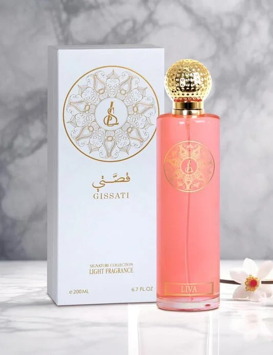 عطر زنانه گیساتی مدل Liva Light Fragrance حجم 200 میلی لیتر، درب طلایی، مجموعه Signature