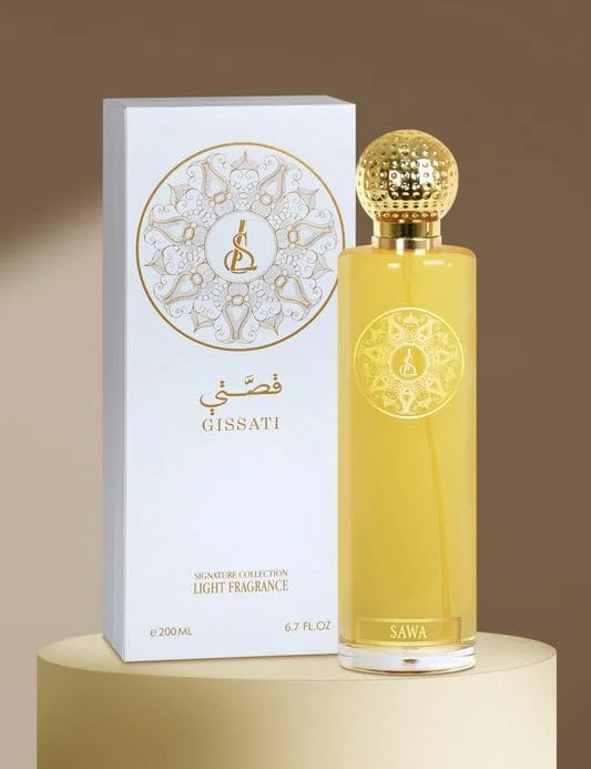عطر خوشبو کننده بدن گیساتی ساوا لایت، 200 میلی لیتر، مجموعه امضا با درب طلایی