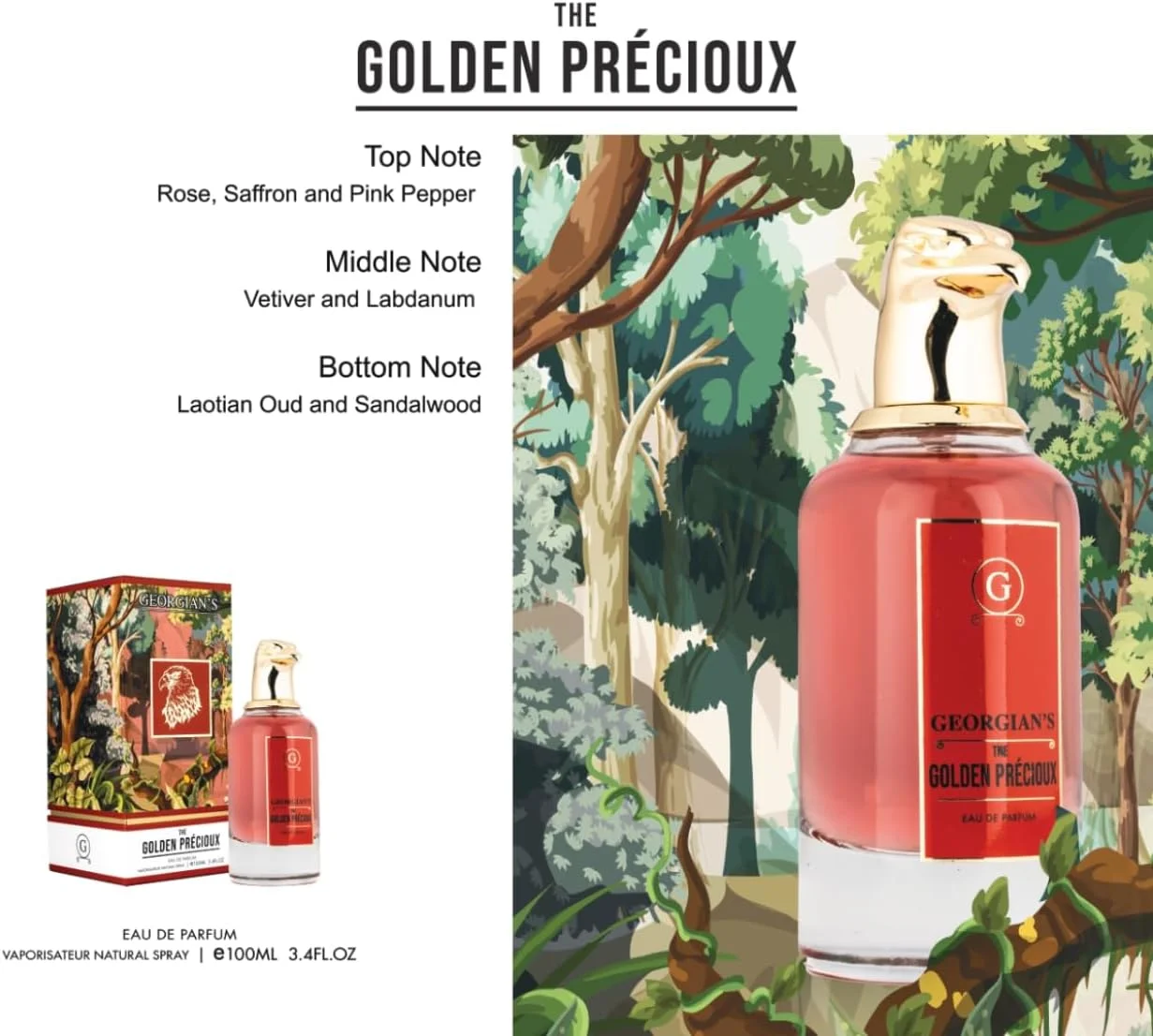 ادو پرفیوم قرمز زنانه/مردانه گرجستان مدل The Golden Precioux حجم 100 میل | ماندگاری طولانی | عطر لوکس ادو پرفیوم قرمز زنانه/مردانه گرجستان مدل The Golden Precioux حجم 100 میل | ماندگاری طولانی | عطر لوکس