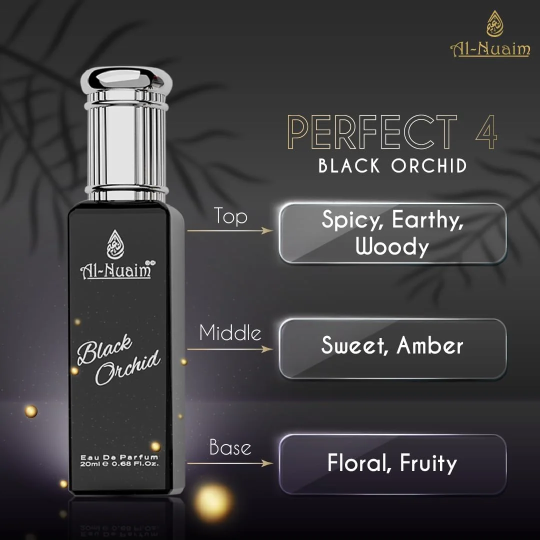 ست هدیه ادو پرفیوم унисекс Al Nuaim French 4 (4 X 20ml) شکلات مشک، بلوبری مشک، بلو ویو 07، عطر مایع ماندگار (بسته 4 عددی)