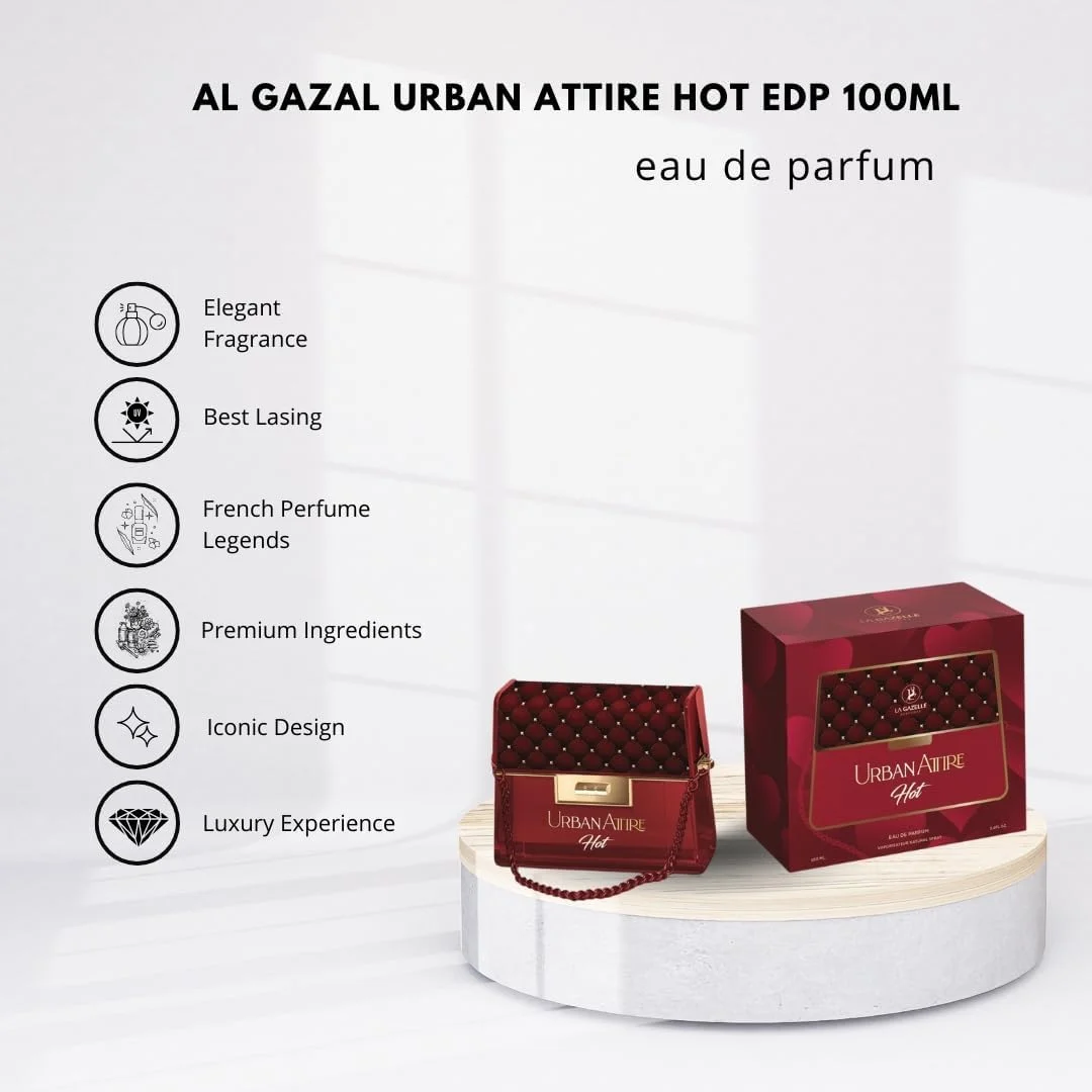 عطر زنانه فراگرنس سکرتز ال غزال اوربان اتییر هات EDP 100ML / عطر زنانه / بهترین عطر فرانسوی عطر زنانه فراگرنس سکرتز ال غزال اوربان اتییر هات EDP 100ML / عطر زنانه / بهترین عطر فرانسوی