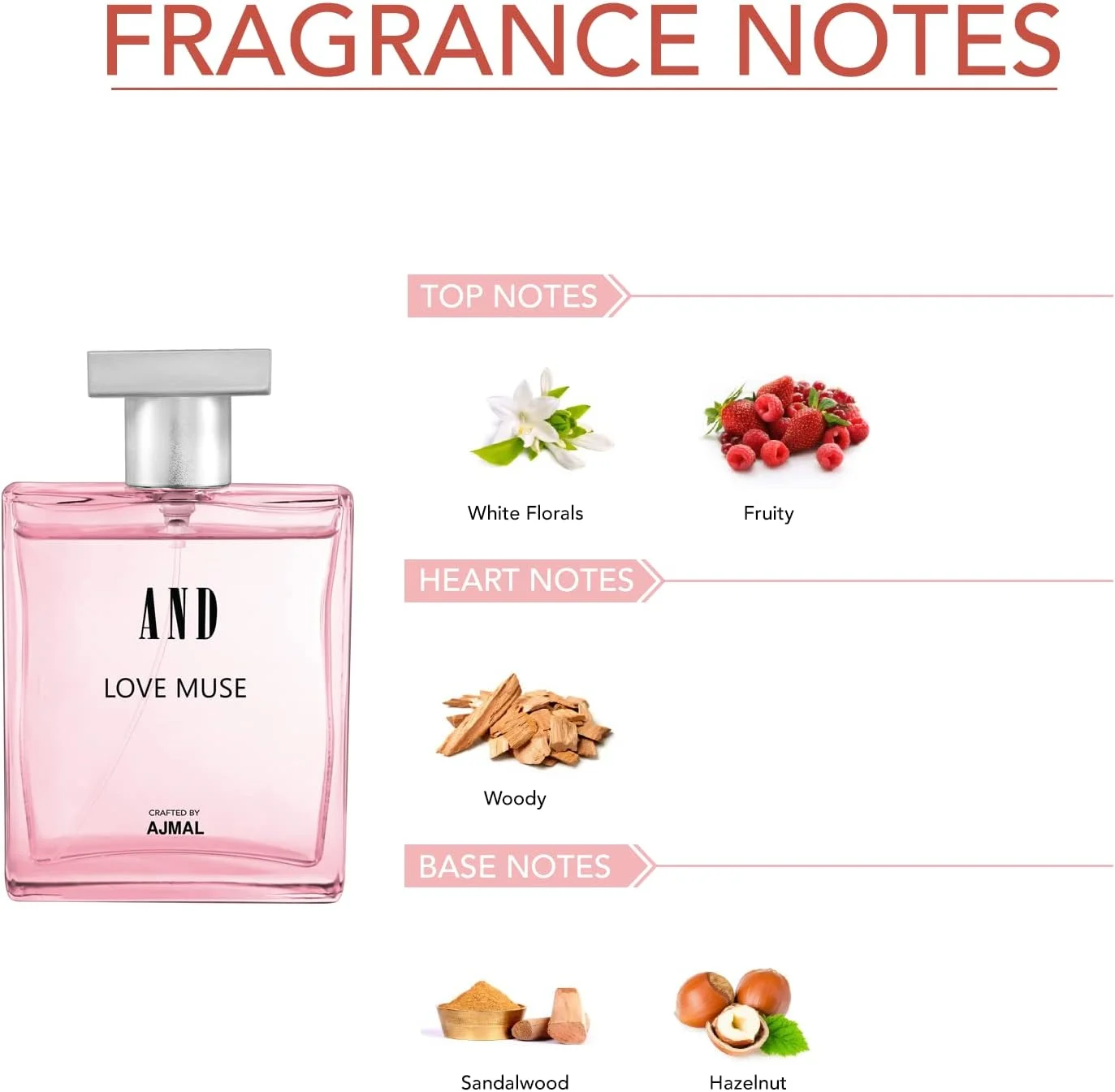 ادو پرفیوم زنانه AND Love Muse Floral 50 میلی لیتر با رایحه ماندگار، هدیه ای برای زنان، ساخته شده توسط اجمل ادو پرفیوم زنانه AND Love Muse Floral 50 میلی لیتر با رایحه ماندگار، هدیه ای برای زنان، ساخته شده توسط اجمل
