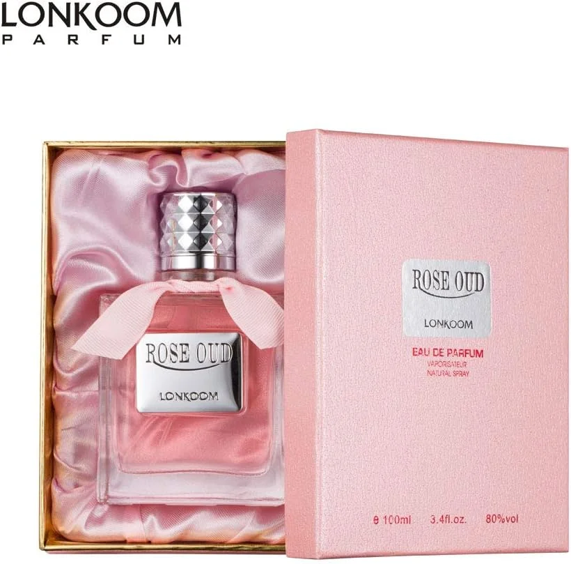 ادکلن زنانه حلال LONKOOM، هدیه ای مناسب با رایحه گلی-میوه ای، ادو تویلت، عطر عود، اسپری ضد باکتری، حجم 100 میلی لیتر