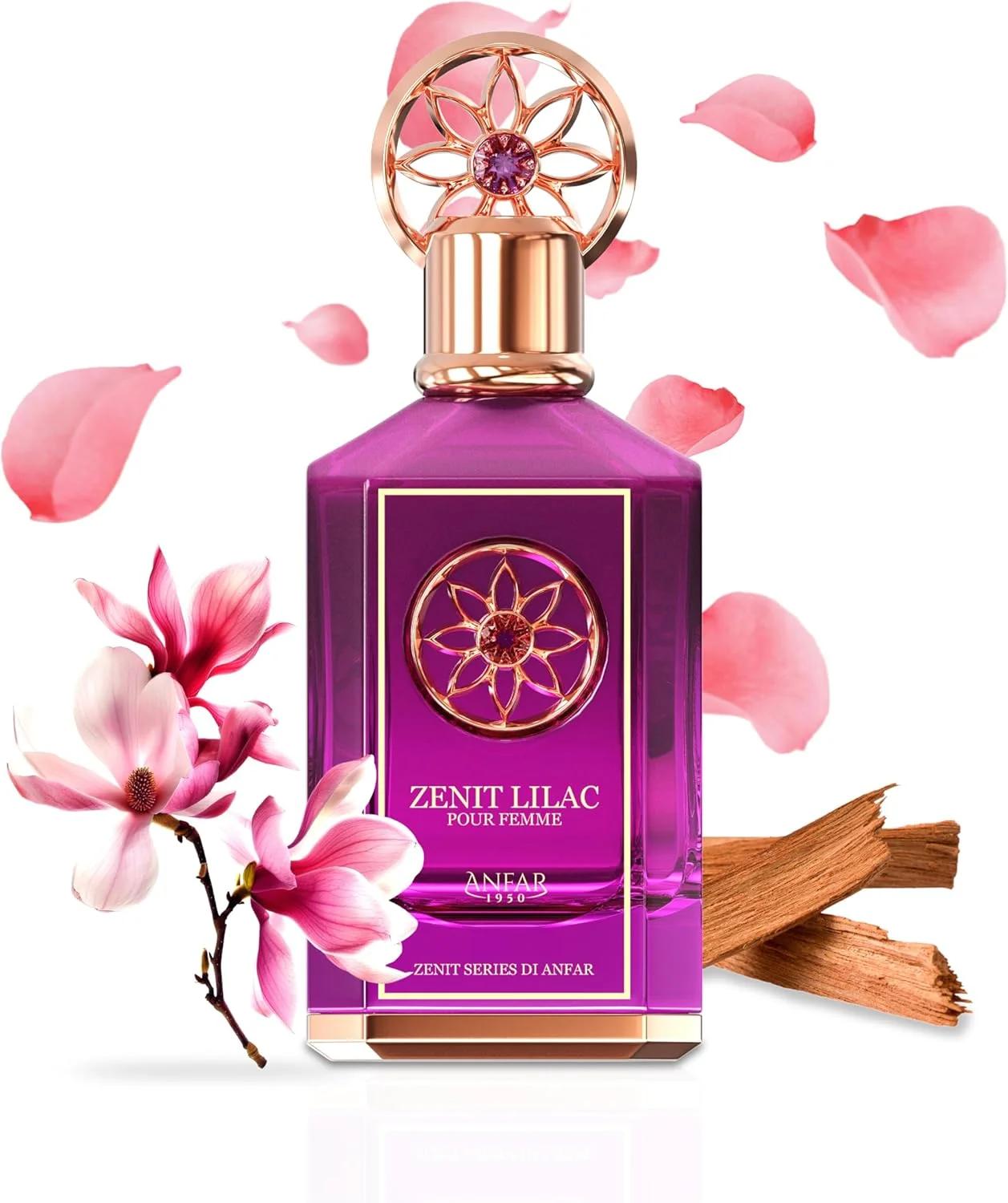 عطر زنانه آنفار 1950 زنیت لیلاک اکستریت د پرفیوم، 100 میلی لیتر، مگنولیا و فریزیا، گل برف، رز. مخصوص بانوان