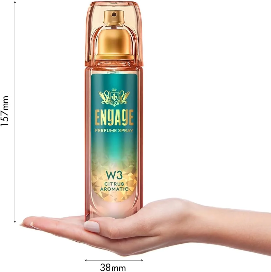 ادکلن زنانه Engage W3، رایحه مرکبات و گل، سازگار با پوست، 120 میلی لیتر