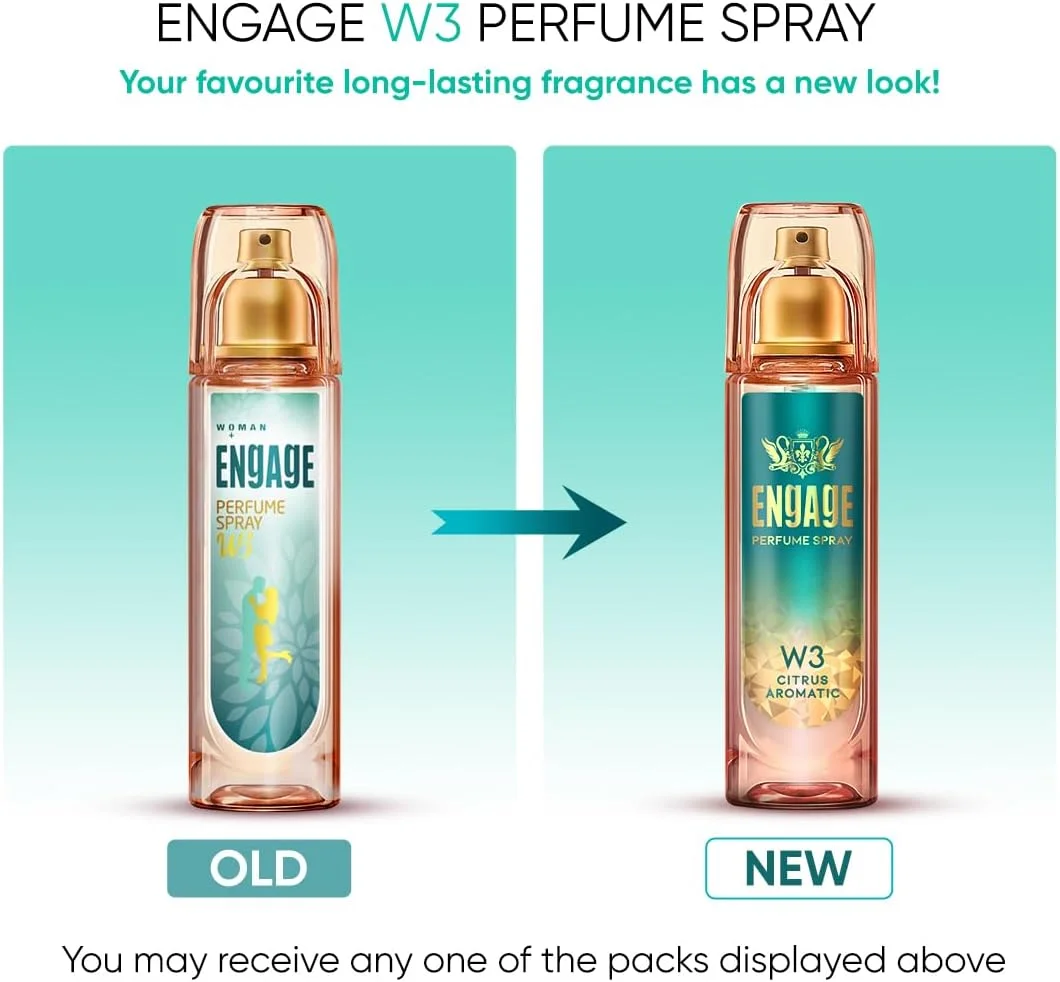 ادکلن زنانه Engage W3، رایحه مرکبات و گل، سازگار با پوست، 120 میلی لیتر