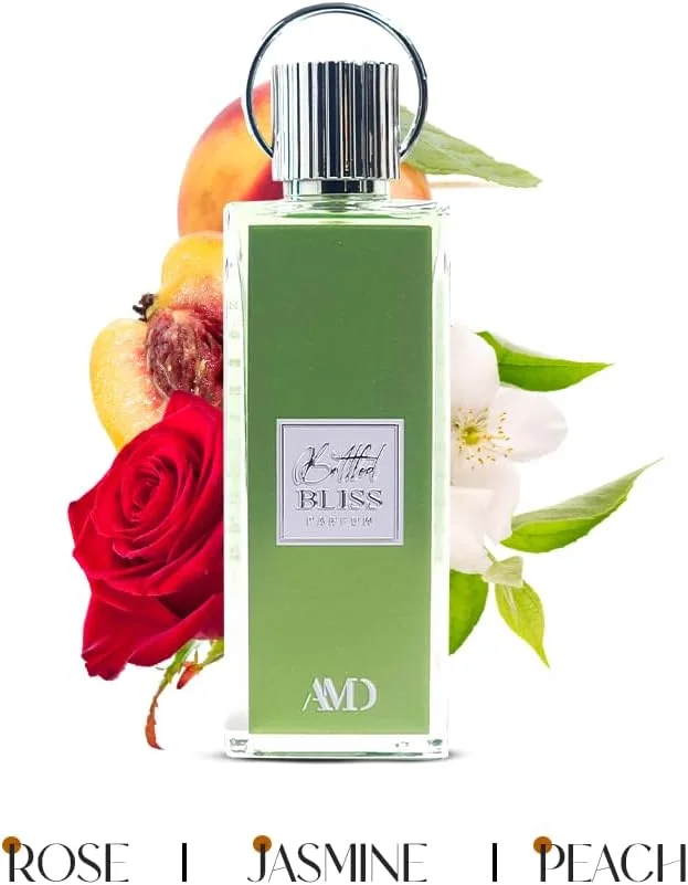 عطرهای حکاکی شده AMD Perfumes Bottled Bliss زنانه - عطر کلاسیک برای مردان و زنان - عطرهای ماندگار مردانه و زنانه ادو پرفیوم EDP 100ml