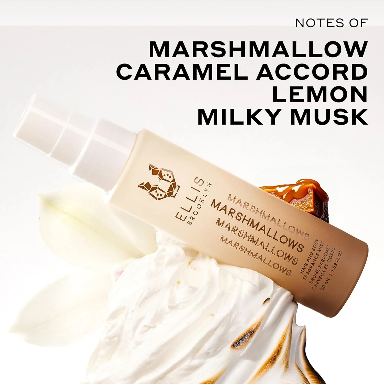 اسپری خوشبو کننده مو و بدن Ellis Brooklyn MARSHMALLOWS - عطر گورمند با رایحه مارشمالو، آکورد کارامل و مشک شیری، عطر وگان، ساخت آمریکا، 100 میلی لیتر اسپری خوشبو کننده مو و بدن Ellis Brooklyn MARSHMALLOWS - عطر گورمند با رایحه مارشمالو، آکورد کارامل و مشک شیری، عطر وگان، ساخت آمریکا، 100 میلی لیتر