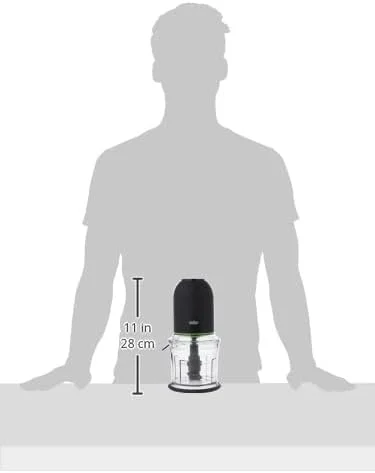 خردکن براون مدل Quadblade، دارای 2 سرعت، توان 500 وات MultiPractic، ظرفیت کاسه 500 میلی لیتر به همراه خردکن اضافی، CH 3013 BK - مشکی