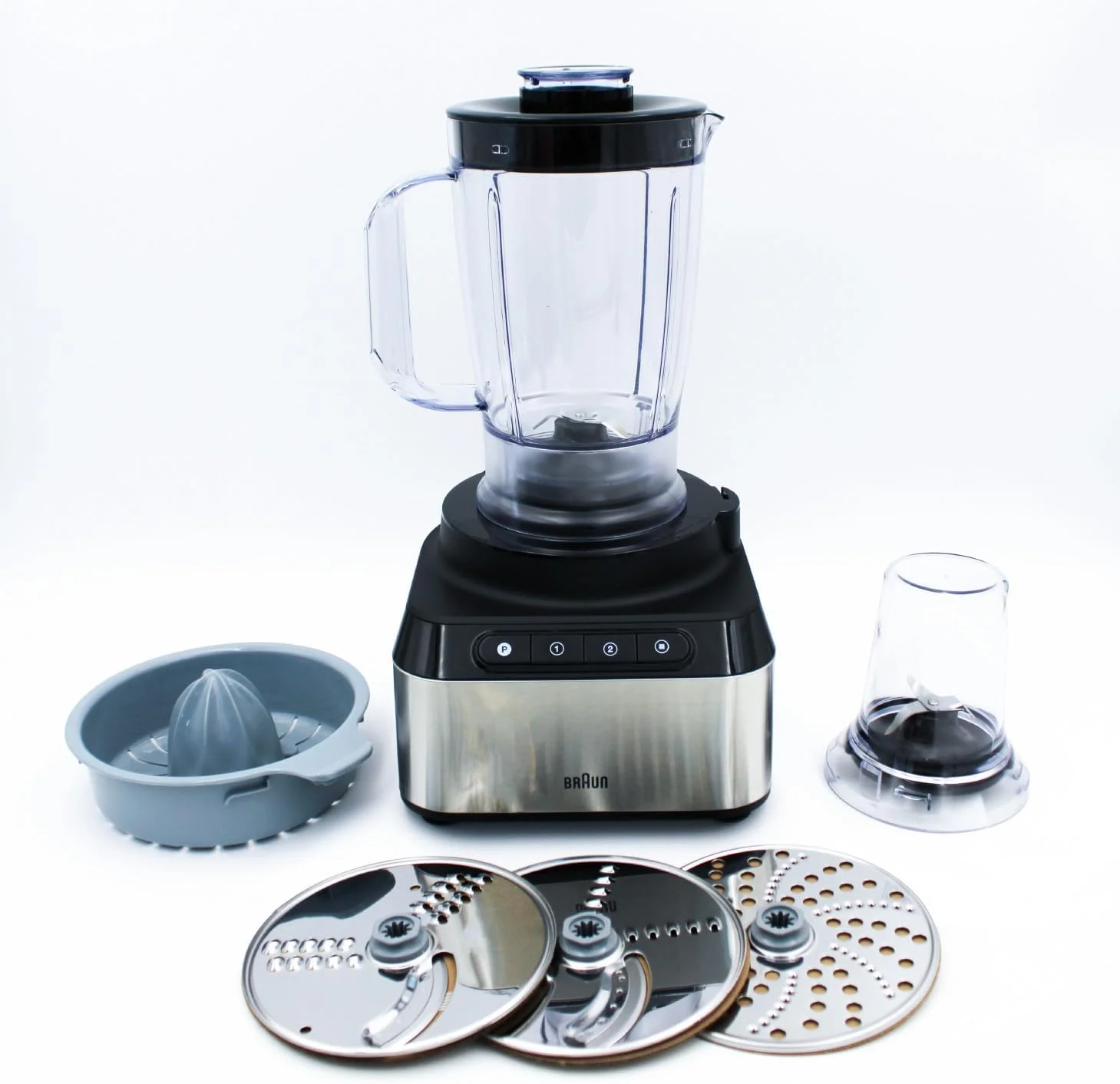 غذاساز براون مدل FP 3233، آب مرکبات گیری، کاردک، ابزار خمیر، آسیاب چند منظوره پلاستیکی. ظرفیت کاسه 2.1 لیتر، 800 وات، مشکی "حداقل 1 سال گارانتی سازنده"
