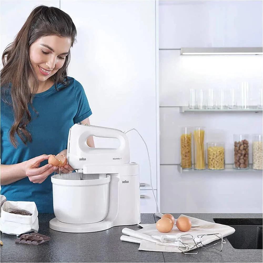 مخلوط کن دستی و پایه دار 2 در 1 براون مدل Multimix 2 با توان 400 وات، سفید، HM1070 WH مخلوط کن دستی و پایه دار 2 در 1 براون مدل Multimix 2 با توان 400 وات، سفید، HM1070 WH
