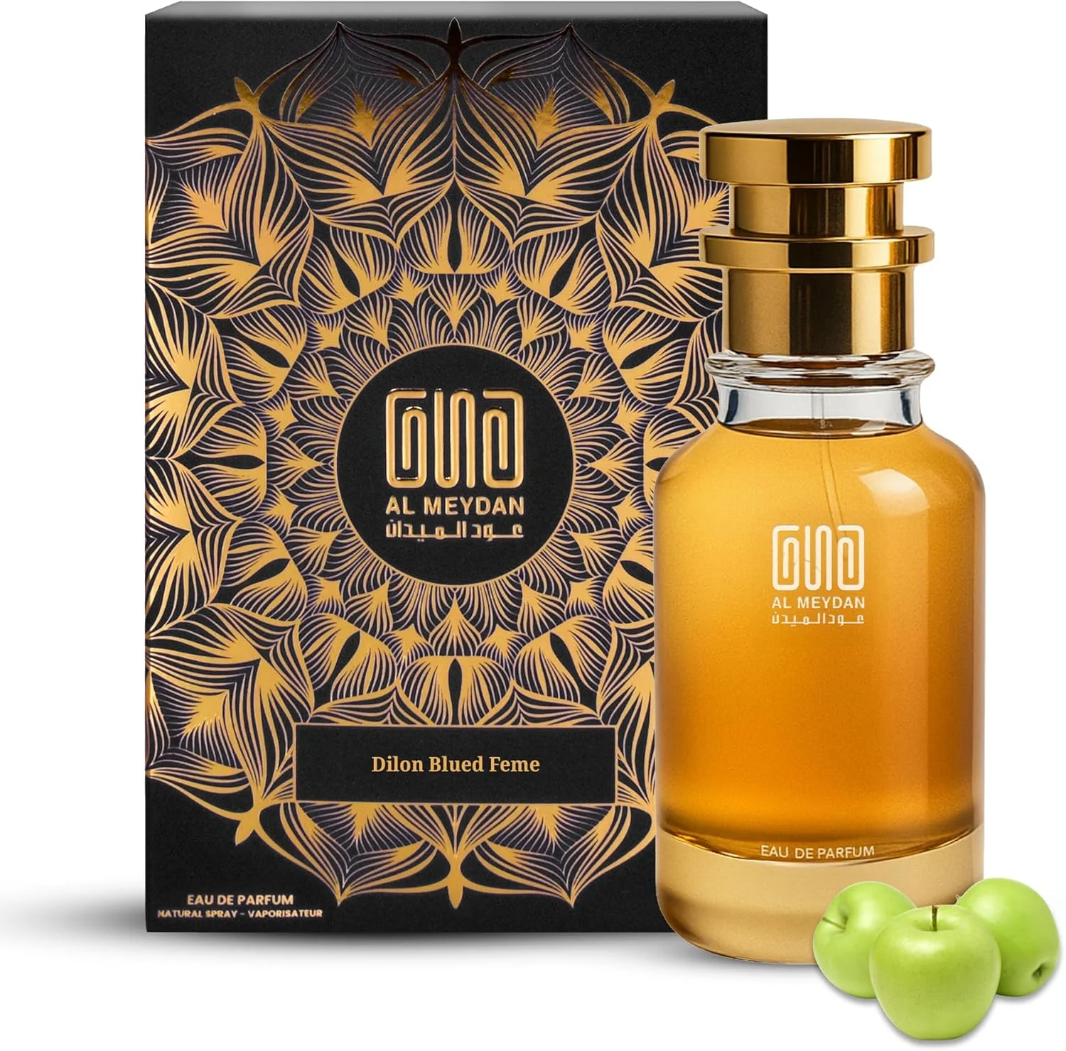 عطر روغنی عود المیدان زنانه - مشابه رایحه دیلون بلود فمه - عطر میوه ای و گلی بدون الکل با رایحه سیب، رز و مشک - ماندگاری طولانی 8-10 ساعت (200 میلی لیتر)