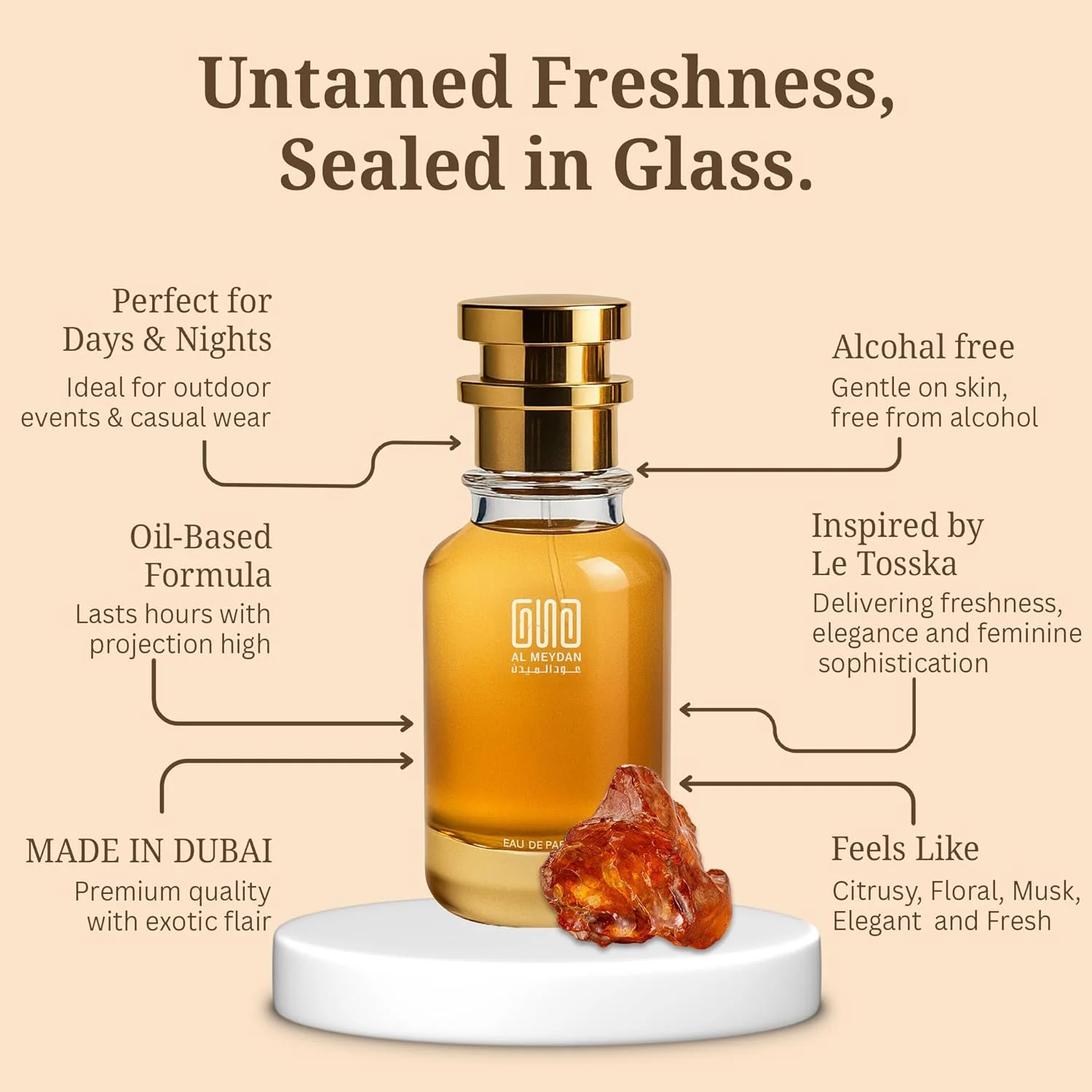 عطر روغنی عود المیدان زنانه - مشابه رایحه له توسکا - عطر روغنی مرکباتی و گلی بدون الکل با رایحه لیمو، رز و وانیل - ماندگاری طولانی 8-10 ساعت (100 میلی لیتر) عطر روغنی عود المیدان زنانه - مشابه رایحه له توسکا - عطر روغنی مرکباتی و گلی بدون الکل با رایحه لیمو، رز و وانیل - ماندگاری طولانی 8-10 ساعت (100 میلی لیتر)
