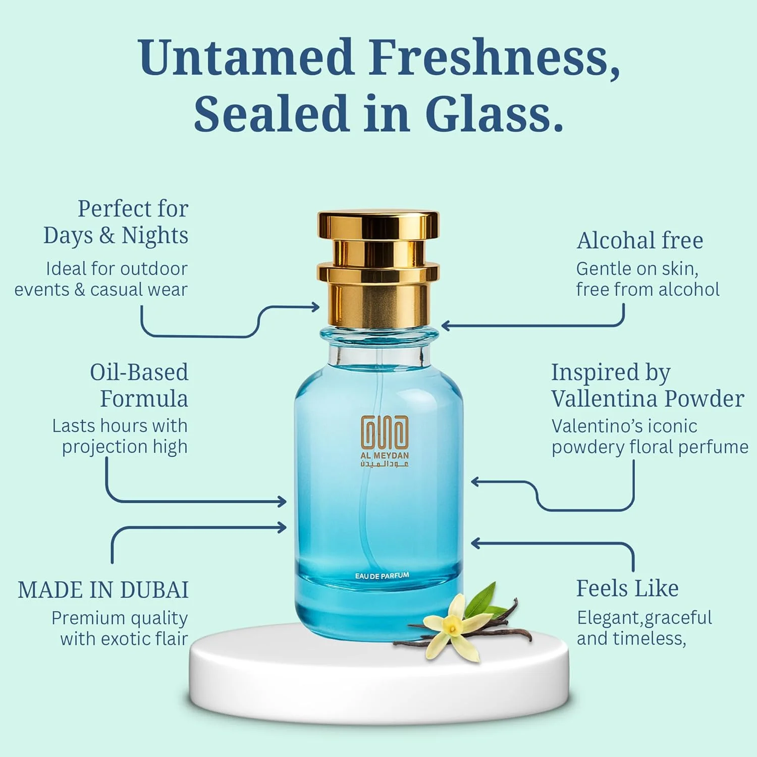 عطر روغنی زنانه عود المیدان – الهام گرفته از والنتا پودر – عطر روغنی بدون الکل با رایحه زنبق، گل مریم و وانیل – ماندگاری طولانی، ملایم و ظریف (50 میلی لیتر) عطر روغنی زنانه عود المیدان – الهام گرفته از والنتا پودر – عطر روغنی بدون الکل با رایحه زنبق، گل مریم و وانیل – ماندگاری طولانی، ملایم و ظریف (50 میلی لیتر)