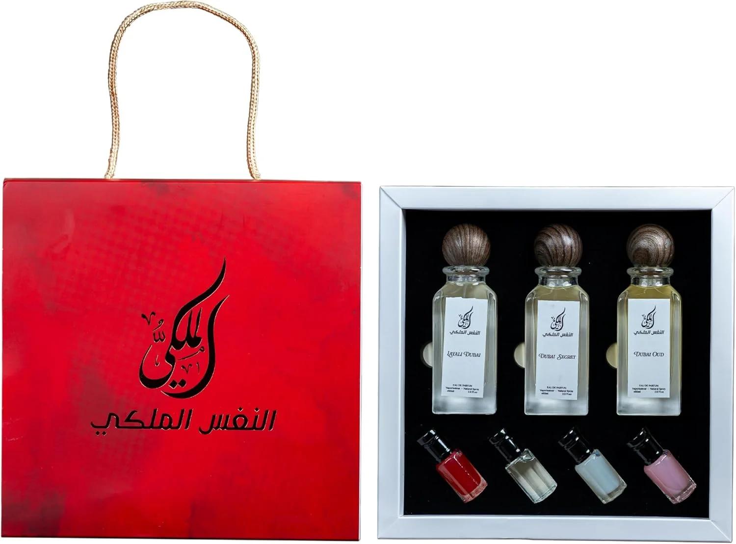 جعبه هدیه عطر النفس الملکی دبی - مجموعه عطر لوکس 3 عددی | رایحه های عود و شرقی ظریف | هدیه ایده آل برای مردان و زنان (رایحه های عود) جعبه هدیه عطر النفس الملکی دبی - مجموعه عطر لوکس 3 عددی | رایحه های عود و شرقی ظریف | هدیه ایده آل برای مردان و زنان (رایحه های عود)