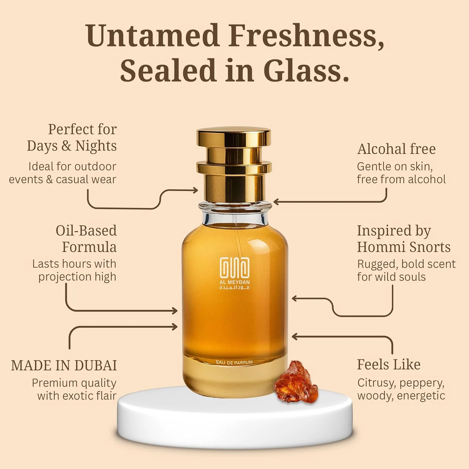 عطر روغنی عود المیدان زنانه و مردانه – الهام گرفته از افتر کلاب – عطر روغنی بدون الکل با رایحه اسطوخودوس، وانیل و عنبر – ماندگاری طولانی، گرم و حسی (30 میلی لیتر)