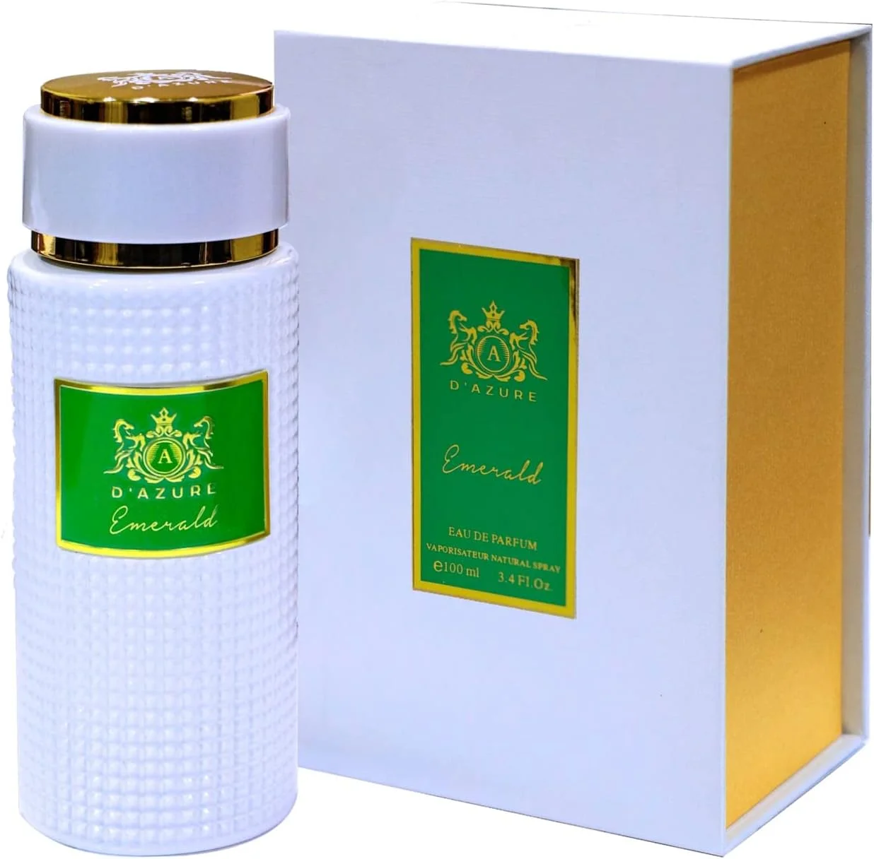 عطر زنانه دازور فراگرنس مدل Emerald Scent حجم 100 میلی لیتر ترکیبی از کهربا با رایحه های اولیه نرولی، ترنج، فلفل صورتی و گشنیز و رایحه های پایه شکر، وانیل، کارامل، مشک، سیوت و لابدانوم
