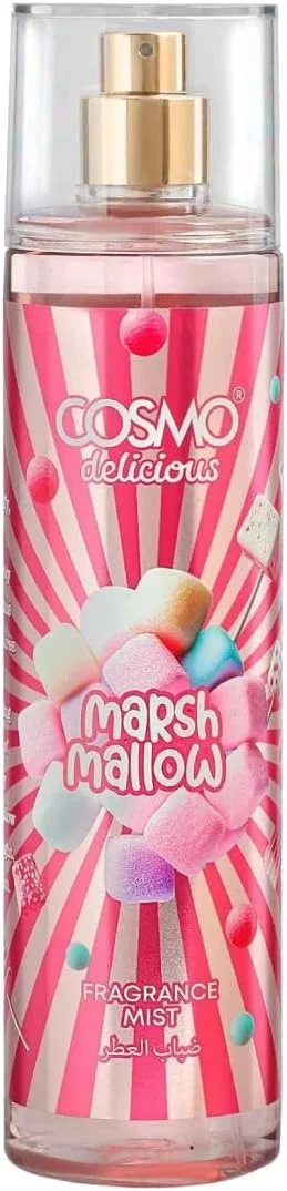 اسپری خوشبو کننده بدن مارشمالو Cosmo Delicious، 250 میلی لیتر، رایحه مارشمالو شیرین و وانیل، اسپری بدن گورمند سبک، مناسب برای استفاده روزمره، عطر ماندگار برای زنان و مردان