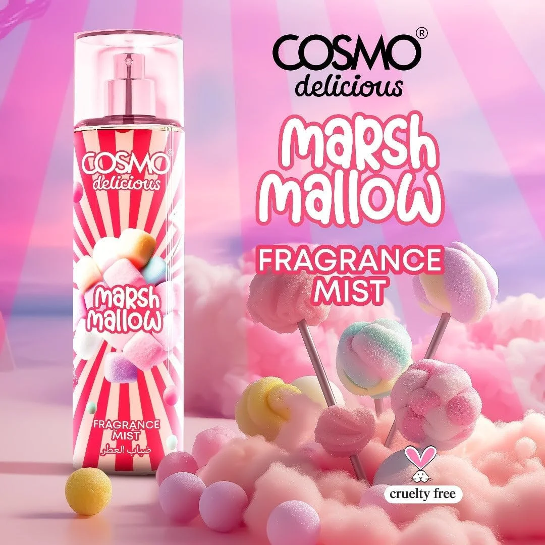 اسپری خوشبو کننده بدن مارشمالو Cosmo Delicious، 250 میلی لیتر، رایحه مارشمالو شیرین و وانیل، اسپری بدن گورمند سبک، مناسب برای استفاده روزمره، عطر ماندگار برای زنان و مردان اسپری خوشبو کننده بدن مارشمالو Cosmo Delicious، 250 میلی لیتر، رایحه مارشمالو شیرین و وانیل، اسپری بدن گورمند سبک، مناسب برای استفاده روزمره، عطر ماندگار برای زنان و مردان