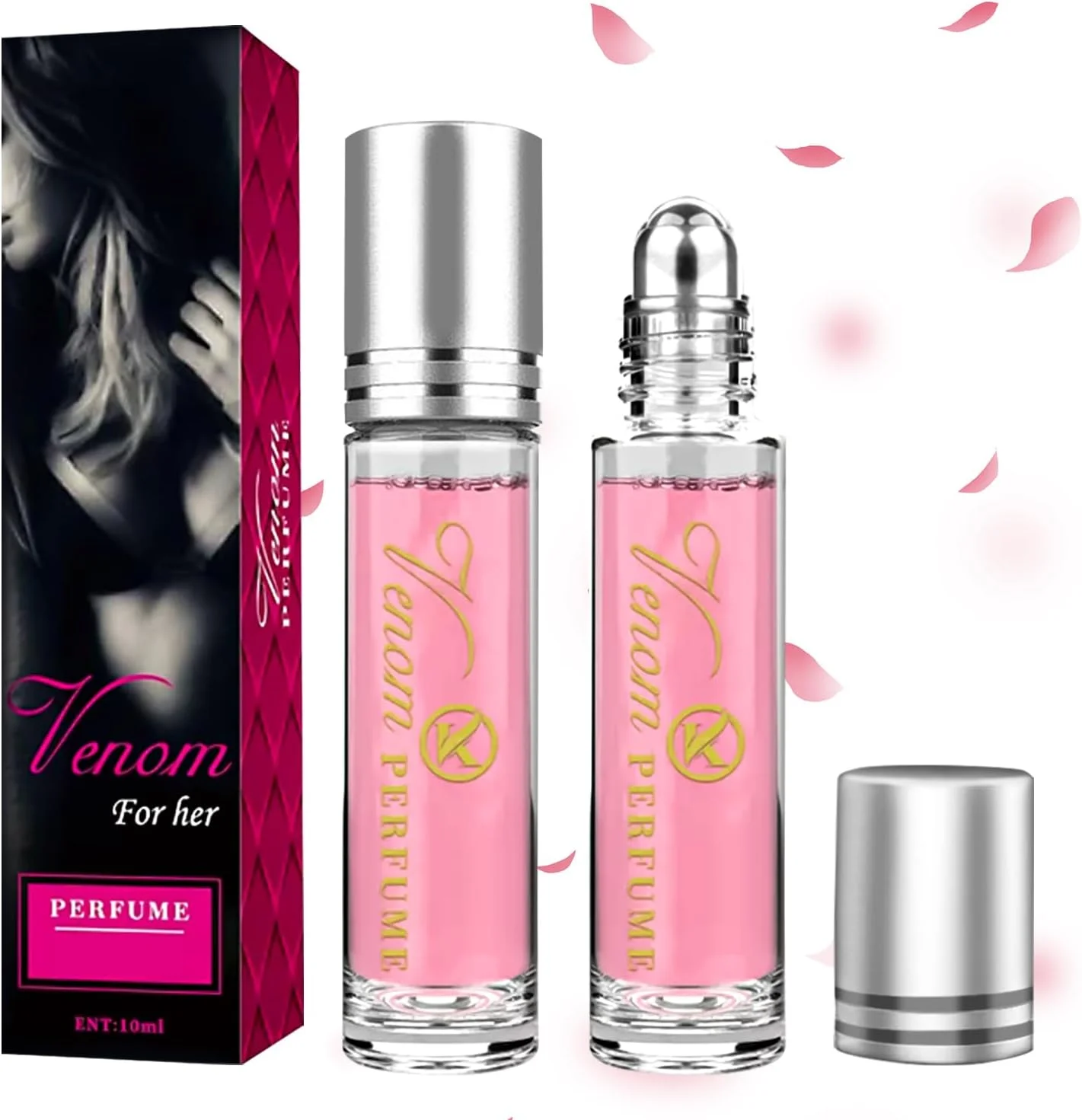 عطر فرمون زنانه Dato Dalla Natura، 2 عدد، عطر فرمون Venom، عطر فرمون، عطر فرمون رولی، Venom for Her، عطر زنانه فرمون
