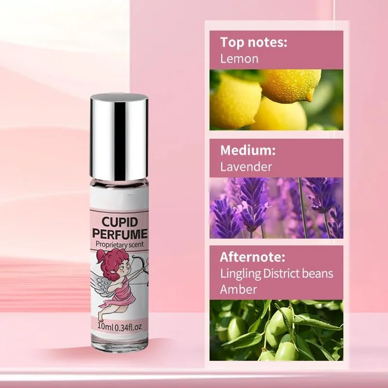 عطر رولی زنانه Cupid Lady حجم 10 میلی لیتر - بدون الکل، رایحه ماندگار با نت های گل رز و مشک، رایحه اولیه مرکبات تازه، قلب اسطوخودوس، پایه کهربای گرم - حس ابریشمی روی پوست، ایده آل برای مچ دست، پشت گوش، گردن