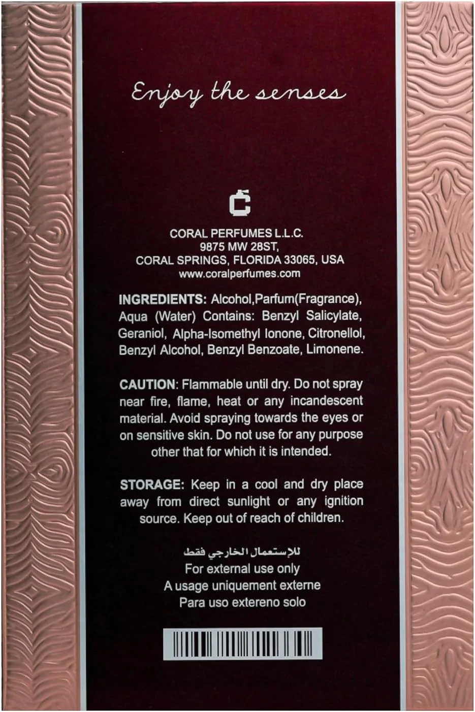 عطر زنانه کورال ساین - 85 میلی لیتر | ادو پرفیوم | رایحه کهربایی چوبی ماندگار و ظریف با یاس و نارنگی ماندارین | ساخت دبی