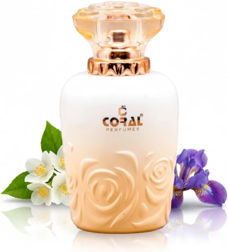 ادکلن زنانه Coral Very Rose | عطر لوکس ماندگار | رایحه ای ظریف از گل رز و یاس با ته مایه مشک و چوب سدر ادو پرفیوم - 100 میلی لیتر | ساخت دبی توسط Coral Perfumes