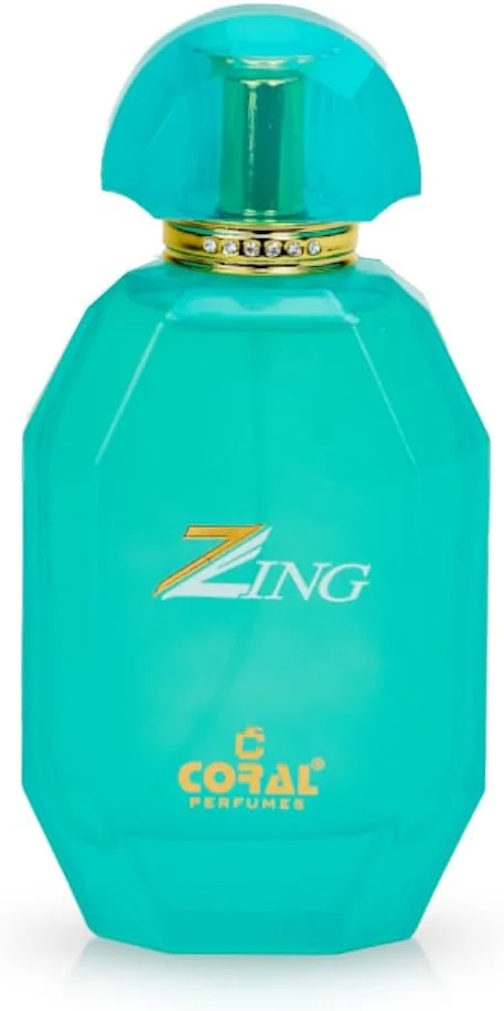 ادکلن زنانه کورال زینگ | عطر لوکس ماندگار | رایحه ای ظریف از مشک و چوب با آکوردهای گل رز و زنبق ادو پرفیوم - 100 میلی لیتر | ساخت دبی توسط کورال پرفیومز