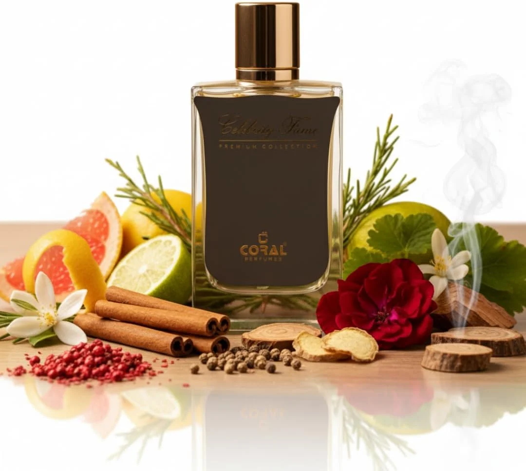 عطر زنانه/مردانه کورال سلبریتی فیم اکستریت د پرفیوم 60 میلی لیتر | عطر ممتاز ماندگار | رایحه شرقی و گلی با عنبر و مشک | عطر لوکس از کورال پرفیومز