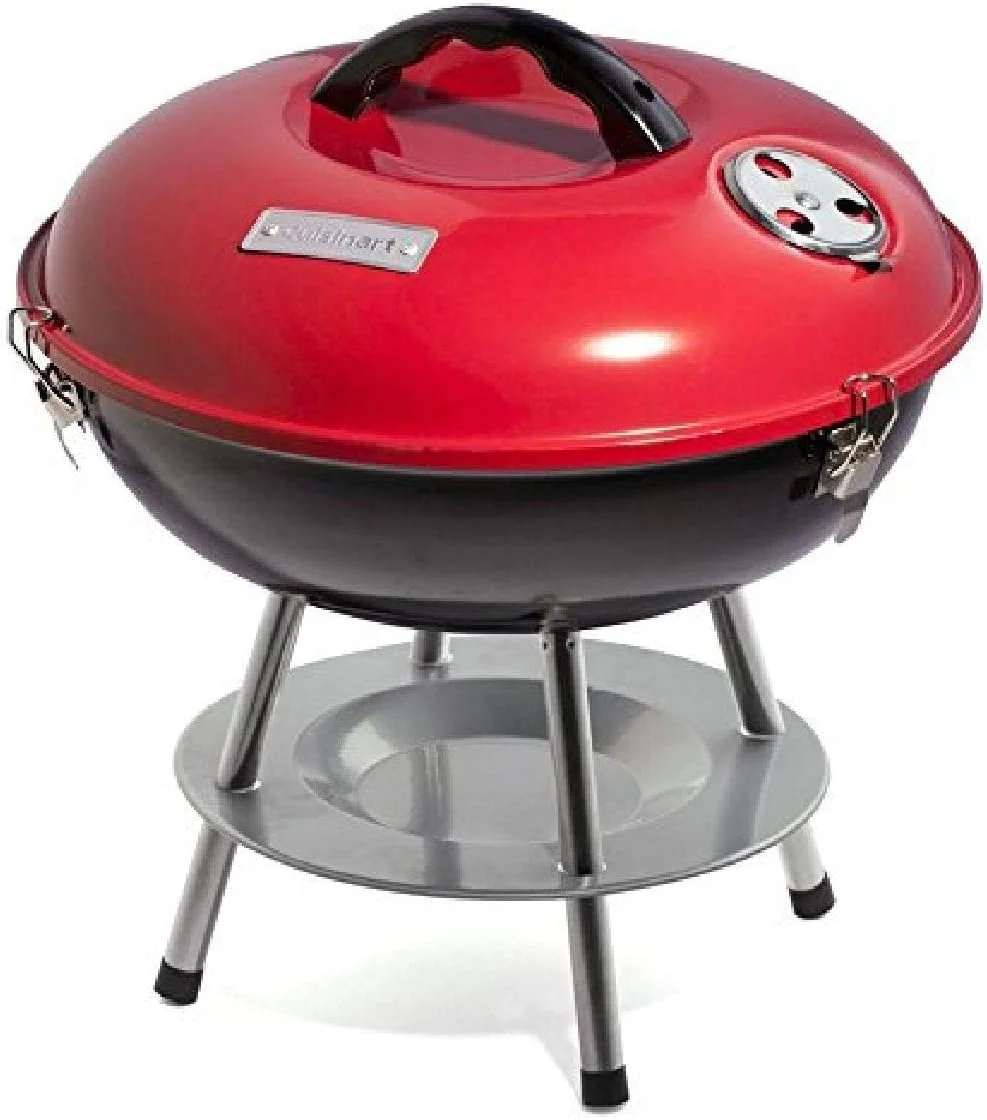 باربیکیو ذغالی قابل حمل Cuisinart CCG190RB، 14 اینچ، 14" x 14" x 15"، 14 اینچ (قرمز)
