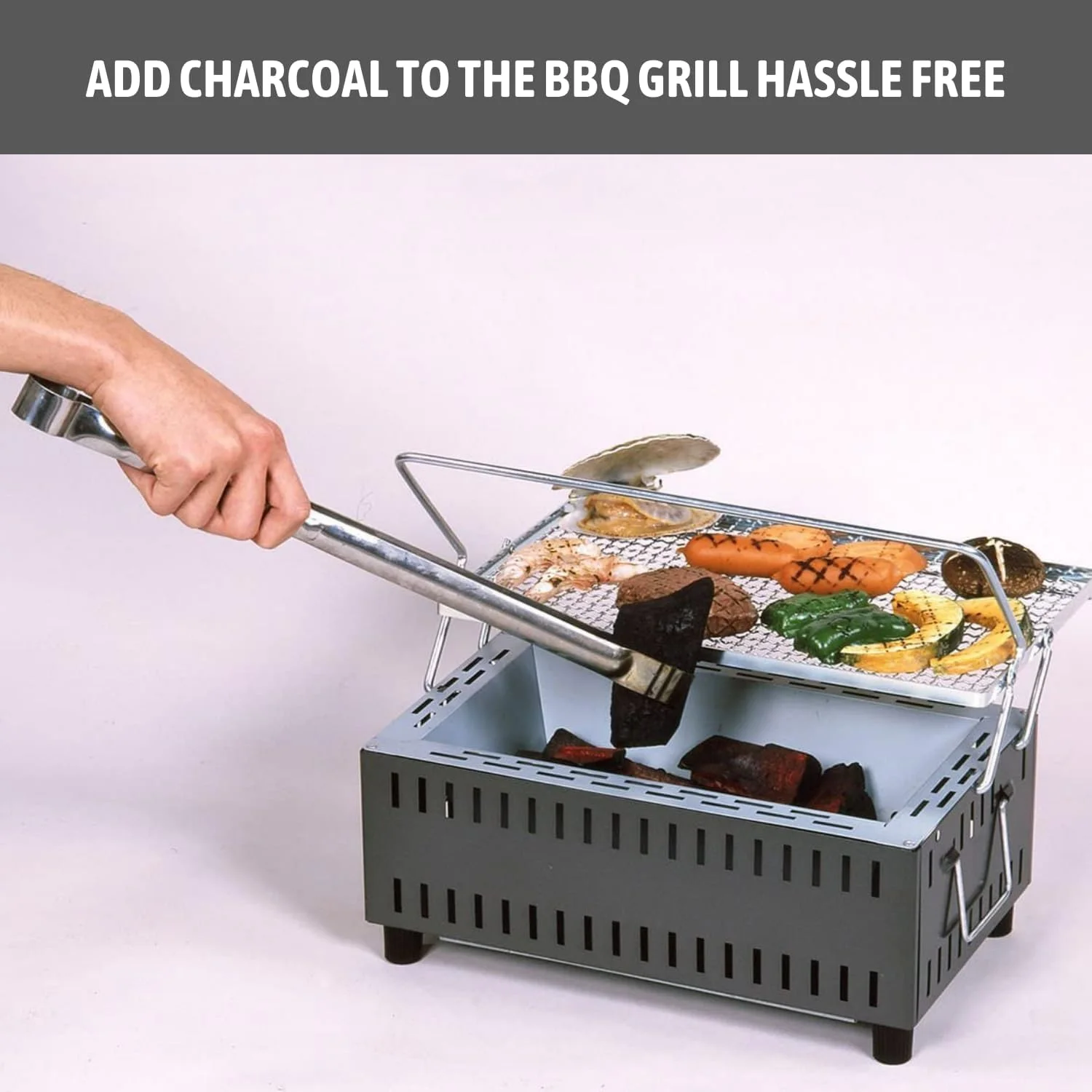 پروکمپ | ساخت ژاپن | باربیکیو زغالی رومیزی - 35 سانتی متر در 21 سانتی متر | مناسب برای 1-2 نفر | گریل قابل حمل | گریل کباب پز برای کمپینگ در فضای باز، پخت و پز در پاسیو