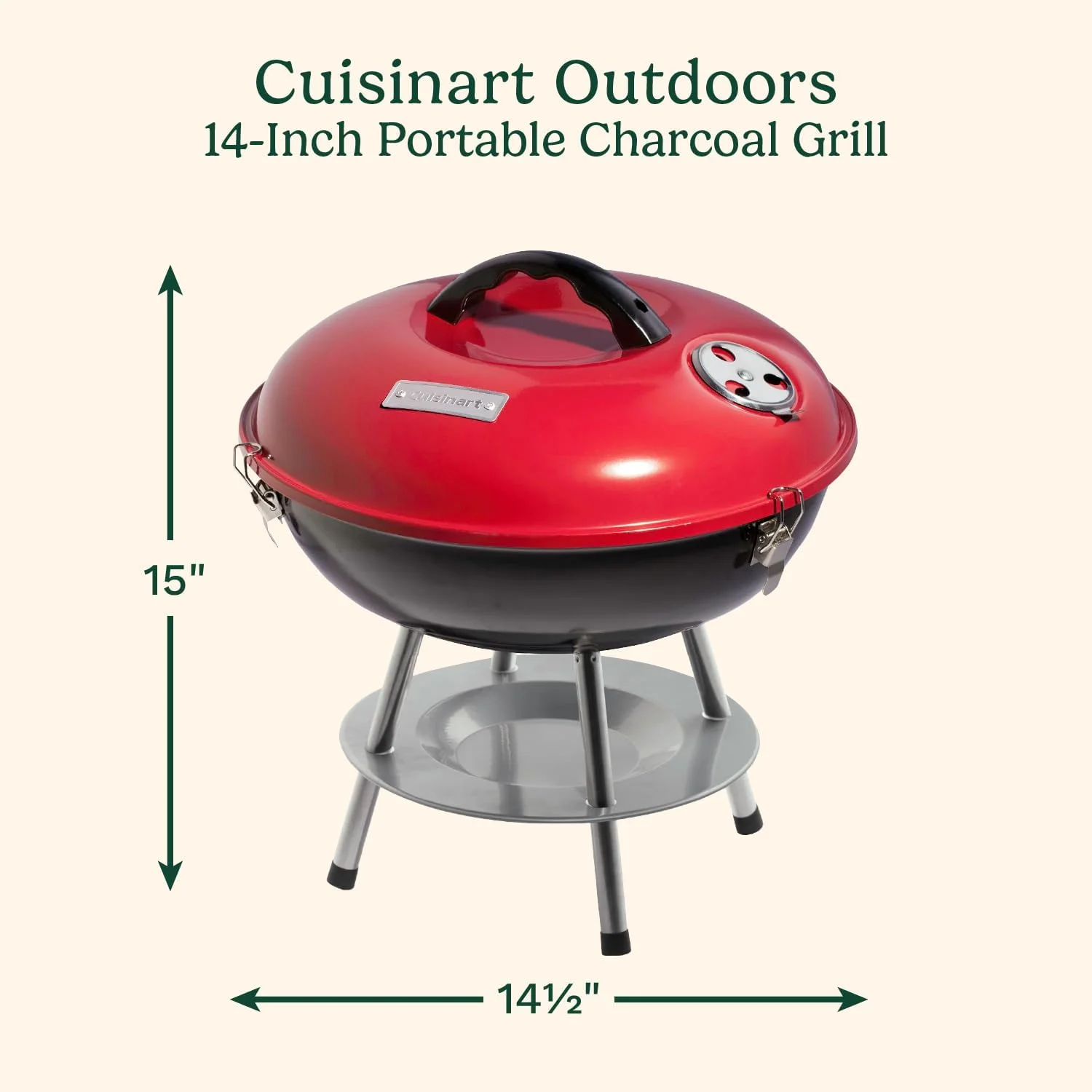 باربیکیو ذغالی قابل حمل Cuisinart CCG190RB، 14 اینچ، 14" x 14" x 15"، 14 اینچ (قرمز) باربیکیو ذغالی قابل حمل Cuisinart CCG190RB، 14 اینچ، 14" x 14" x 15"، 14 اینچ (قرمز)