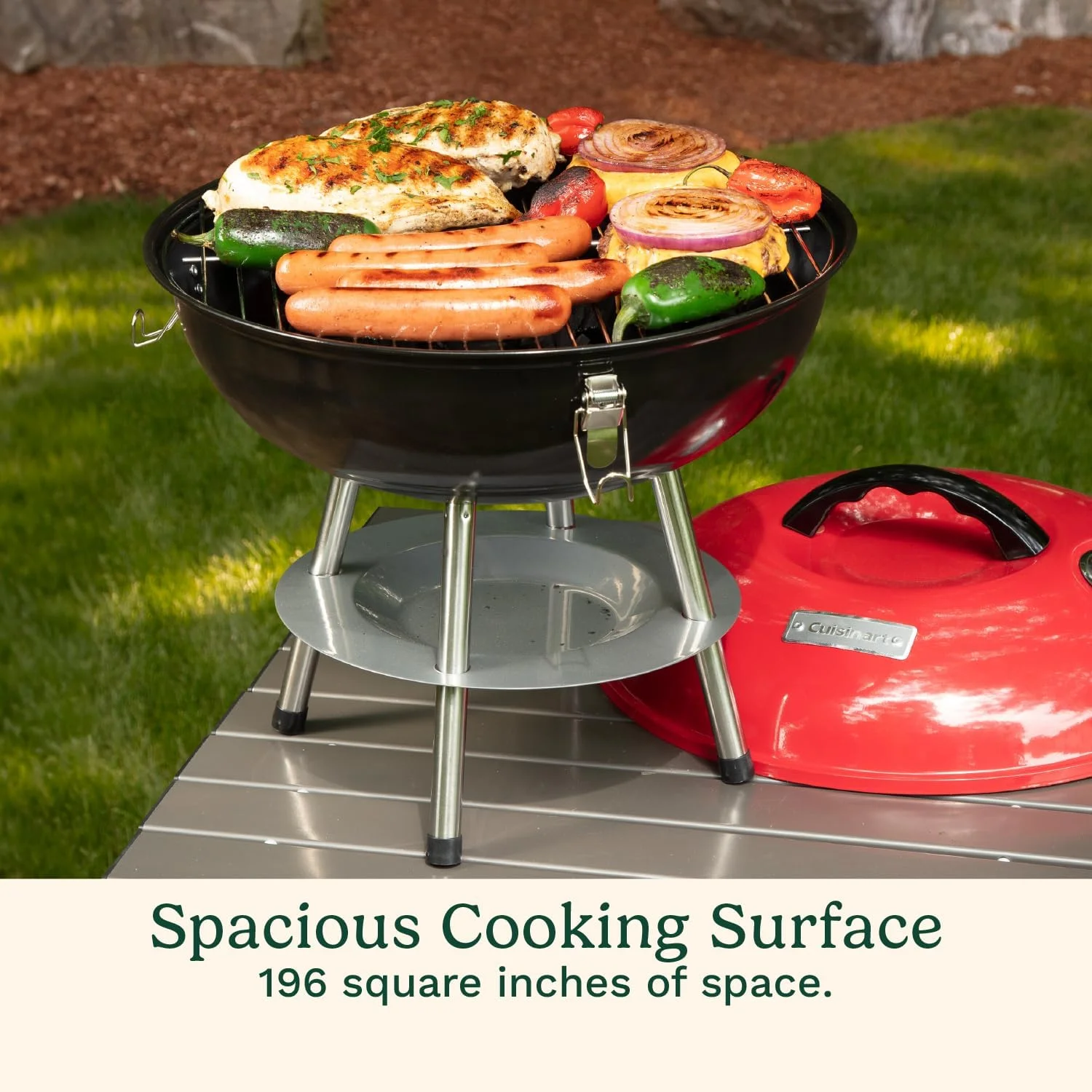 باربیکیو ذغالی قابل حمل Cuisinart CCG190RB، 14 اینچ، 14" x 14" x 15"، 14 اینچ (قرمز) باربیکیو ذغالی قابل حمل Cuisinart CCG190RB، 14 اینچ، 14" x 14" x 15"، 14 اینچ (قرمز)