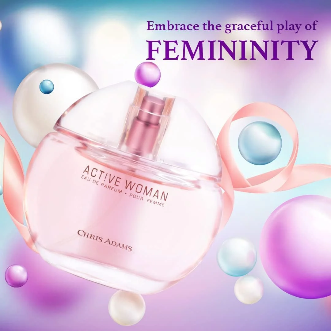 عطر زنانه اکتیو وومن پور فم از کریس آدامز، ادو پرفیوم زنانه، 80 میلی لیتر (بسته 2 عددی)