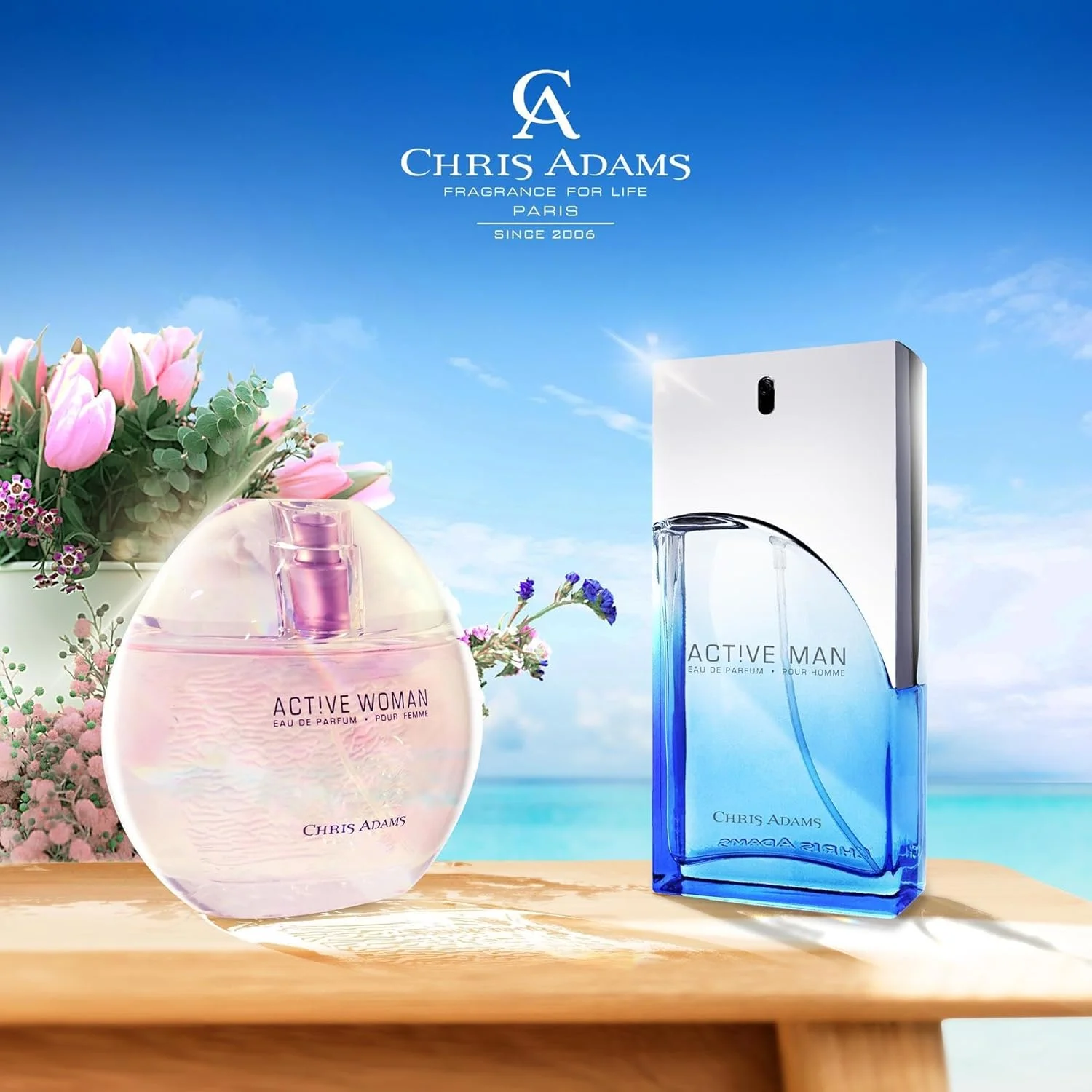 عطر زنانه اکتیو وومن پور فم از کریس آدامز، ادو پرفیوم زنانه، 80 میلی لیتر (بسته 2 عددی)
