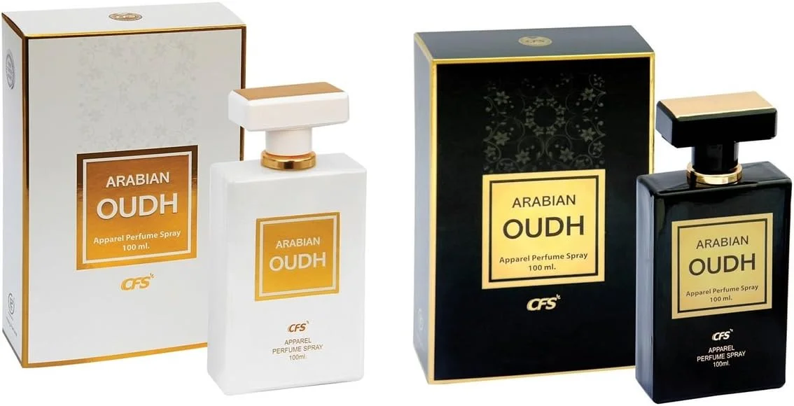ادکلن سی اف اس عود عربی (سفید و مشکی) 100 میلی لیتر، ادو پرفیوم (EDP) با ماندگاری طولانی برای آقایان و بانوان