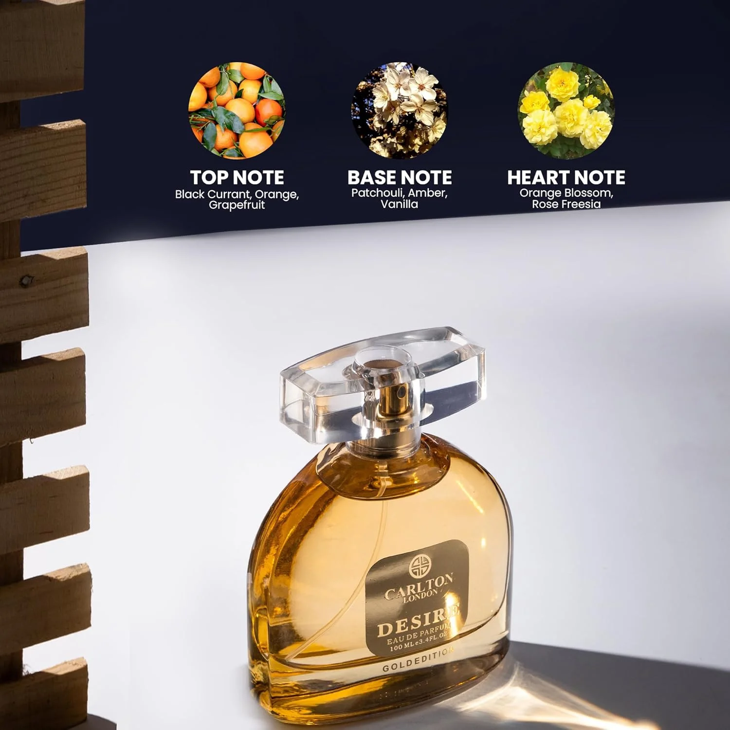 ادکلن زنانه کارلتون لندن نسخه محدود Desire Eau de Parfum | مرکباتی و گلی | عطر لوکس با ماندگاری طولانی | سازگار با پوست | عطر شب قرار (100.00 میلی لیتر (بسته 1 عددی))
