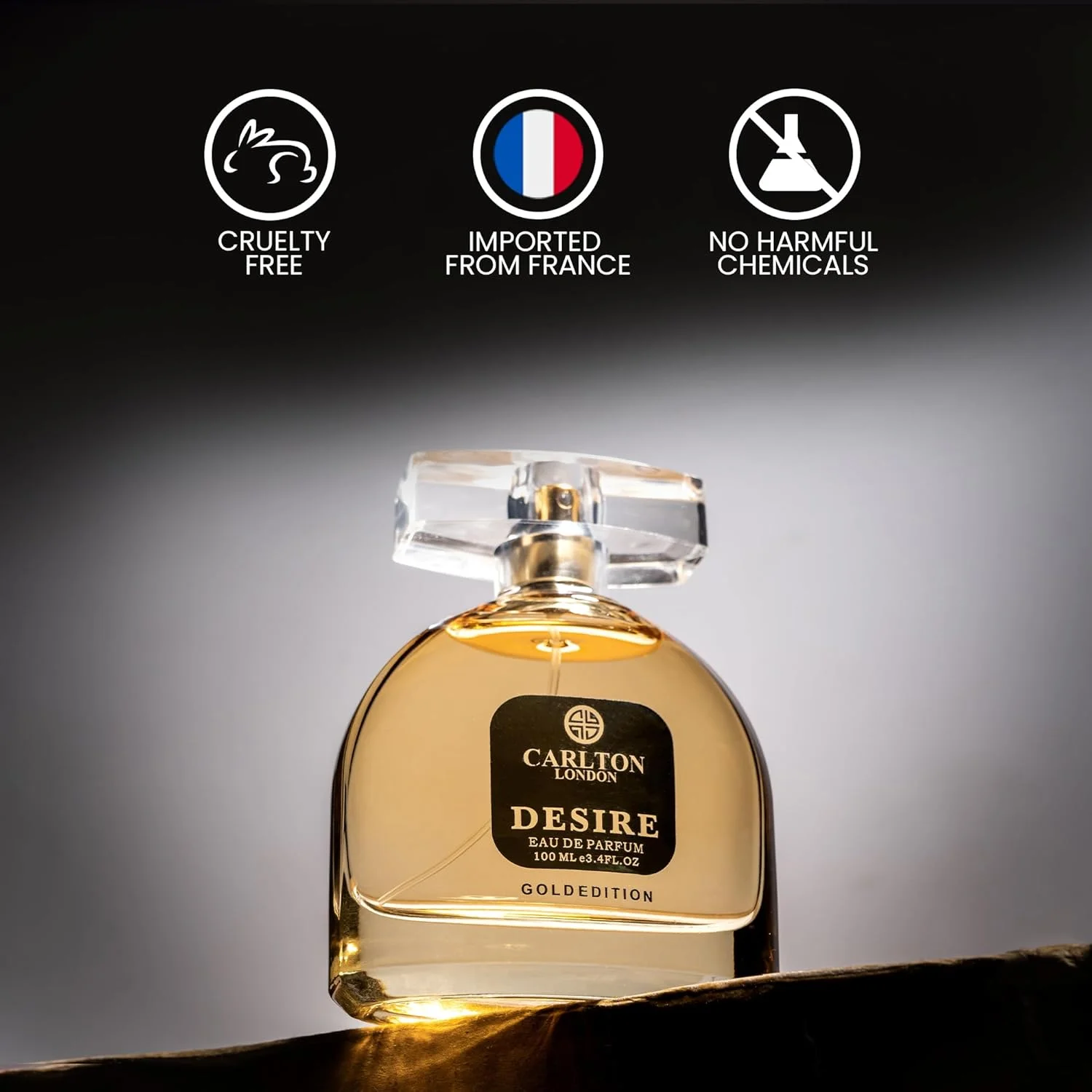 ادکلن زنانه کارلتون لندن نسخه محدود Desire Eau de Parfum | مرکباتی و گلی | عطر لوکس با ماندگاری طولانی | سازگار با پوست | عطر شب قرار (100.00 میلی لیتر (بسته 1 عددی))
