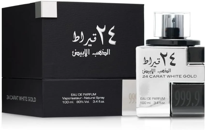 ادکلن 24 عیار طلای سفید لطافه مردانه و زنانه - ادو پرفیوم، 100 میلی لیتر