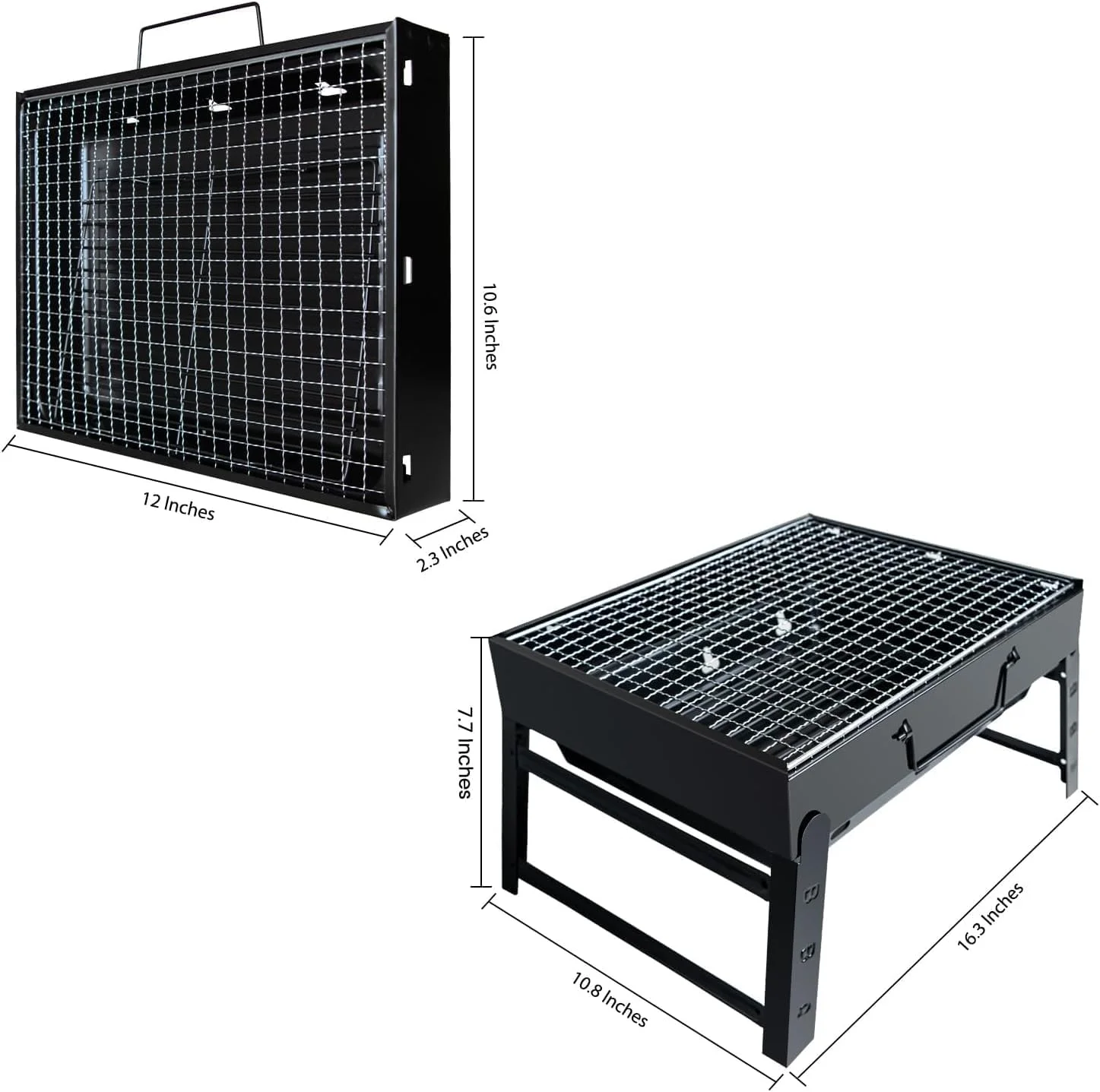 باربیکیو MOMENT، [توری باربیکیو 36*29*6.8 سانتی متر] گریل ذغالی تاشو قابل حمل BBQ رومیزی استیل ضد زنگ مناسب پیک نیک باغ تراس کمپینگ و مسافرت
