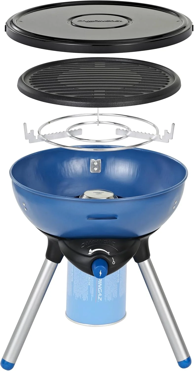 باربیکیو سفری کمپینگاز مدل Party Grill 32 X 32 X 30 cm، مشکی و آبی