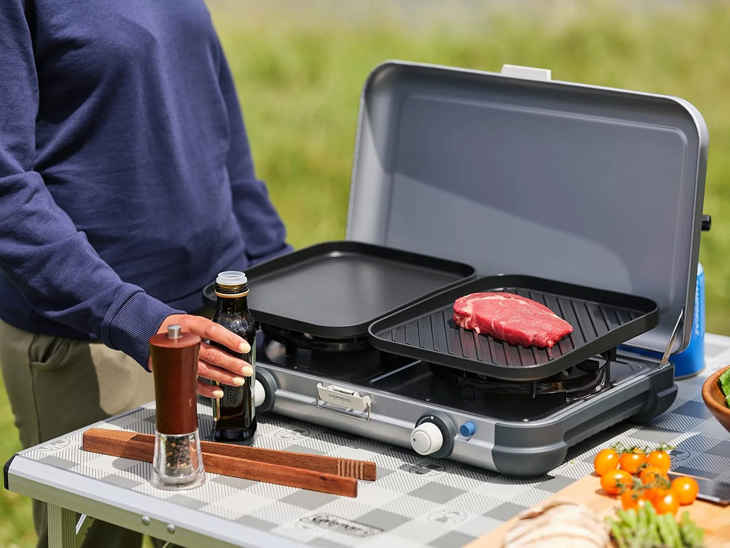 اجاق گاز سفری کمپینگاز مدل CG Kitchen 2 Grill & Go CV 2176805 اجاق گاز سفری کمپینگاز مدل CG Kitchen 2 Grill & Go CV 2176805