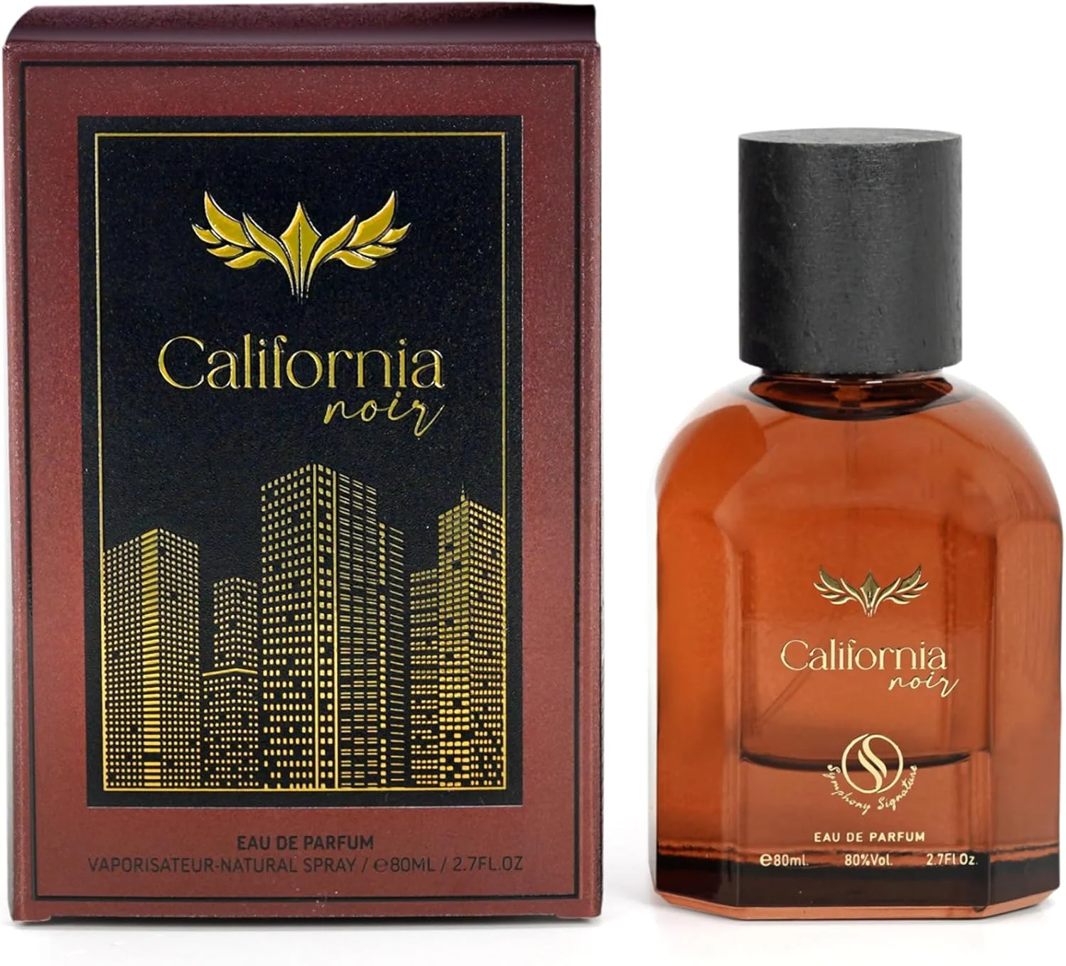 ادو پرفیوم کالیفرنیا نویر از سیمفونی، 80 میلی لیتر، الهام گرفته از توسکان لدر تی اف، عطر لوکس مردانه زنانه یونیسکس، ماندگاری طولانی، پخش بوی قوی